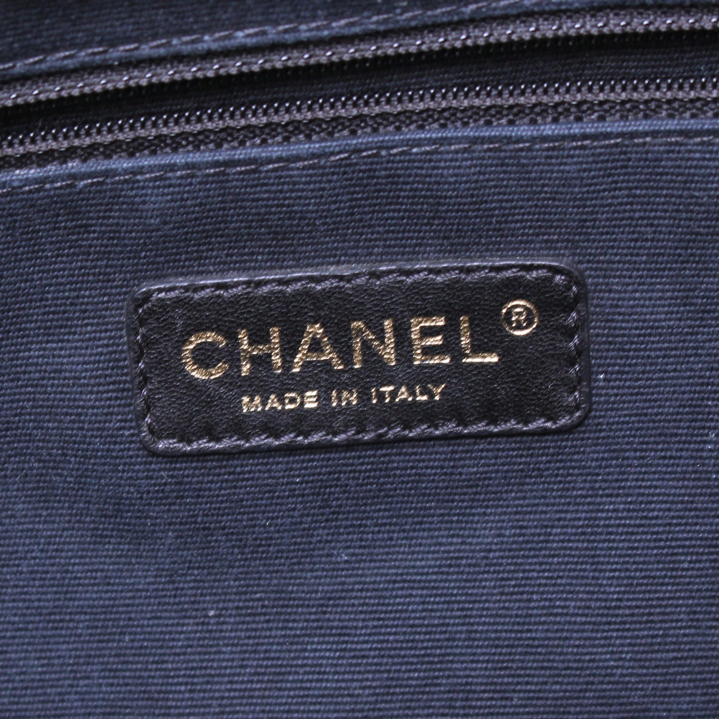 Chanel 2 Way Tote Black Glazed Calfskin Leather Shoulder Handbag Purse A4825