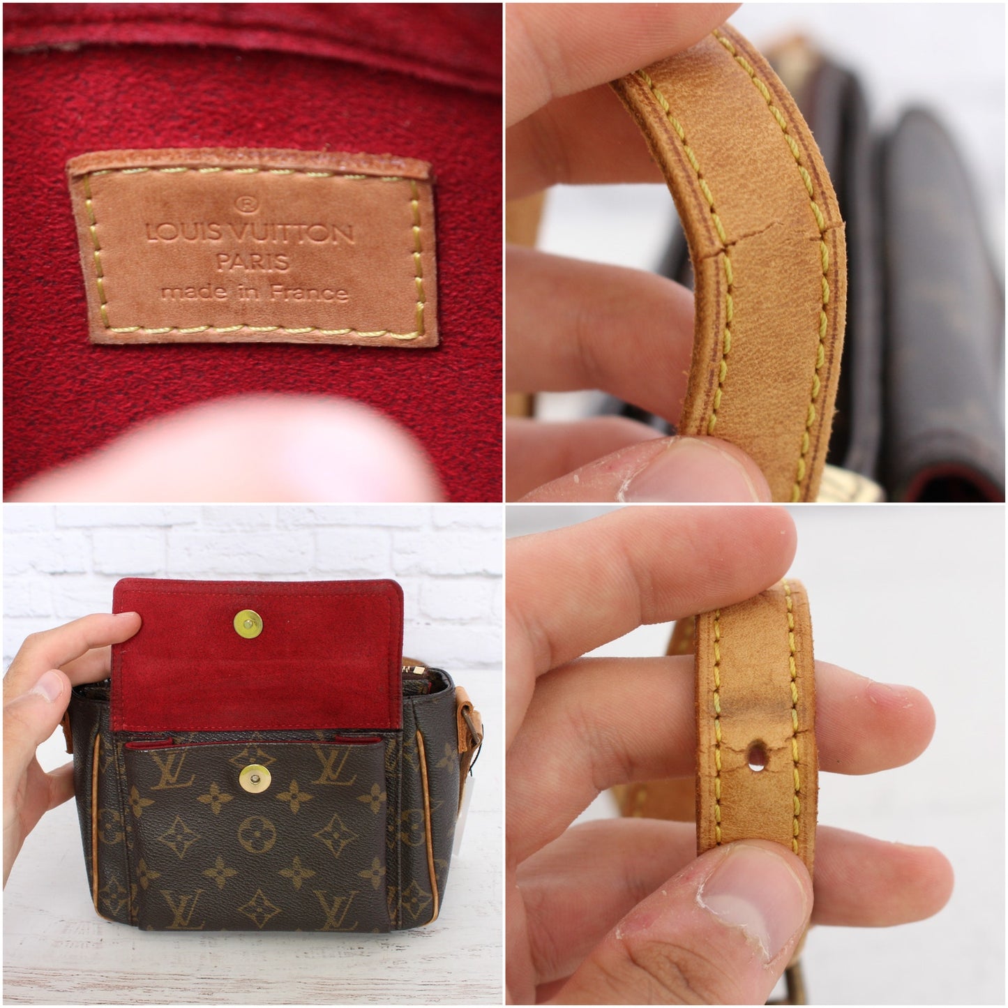 Louis Vuitton Viva Cite PM Small Crossbody & Shoulder Leather Red Purse A4573