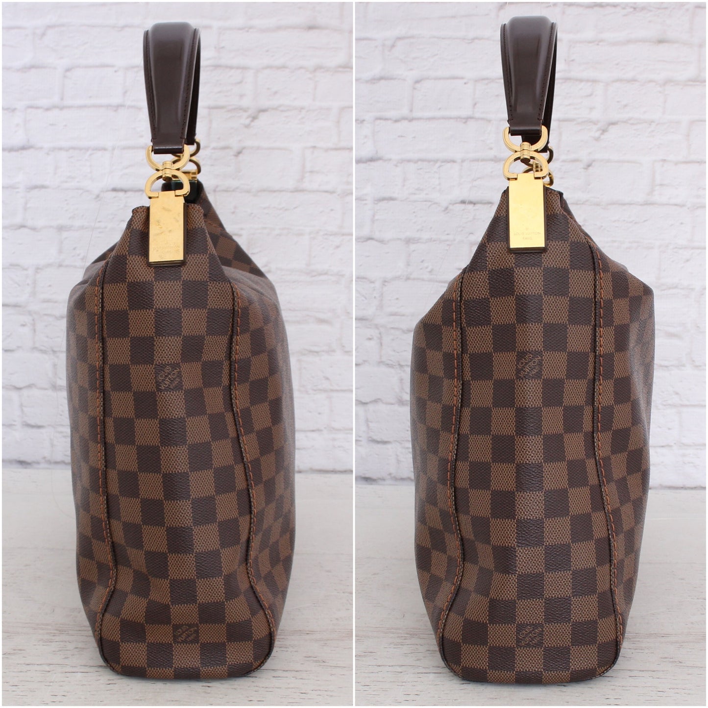 Louis Vuitton Portobello GM Damier Ebene Leather Shoulder Bag