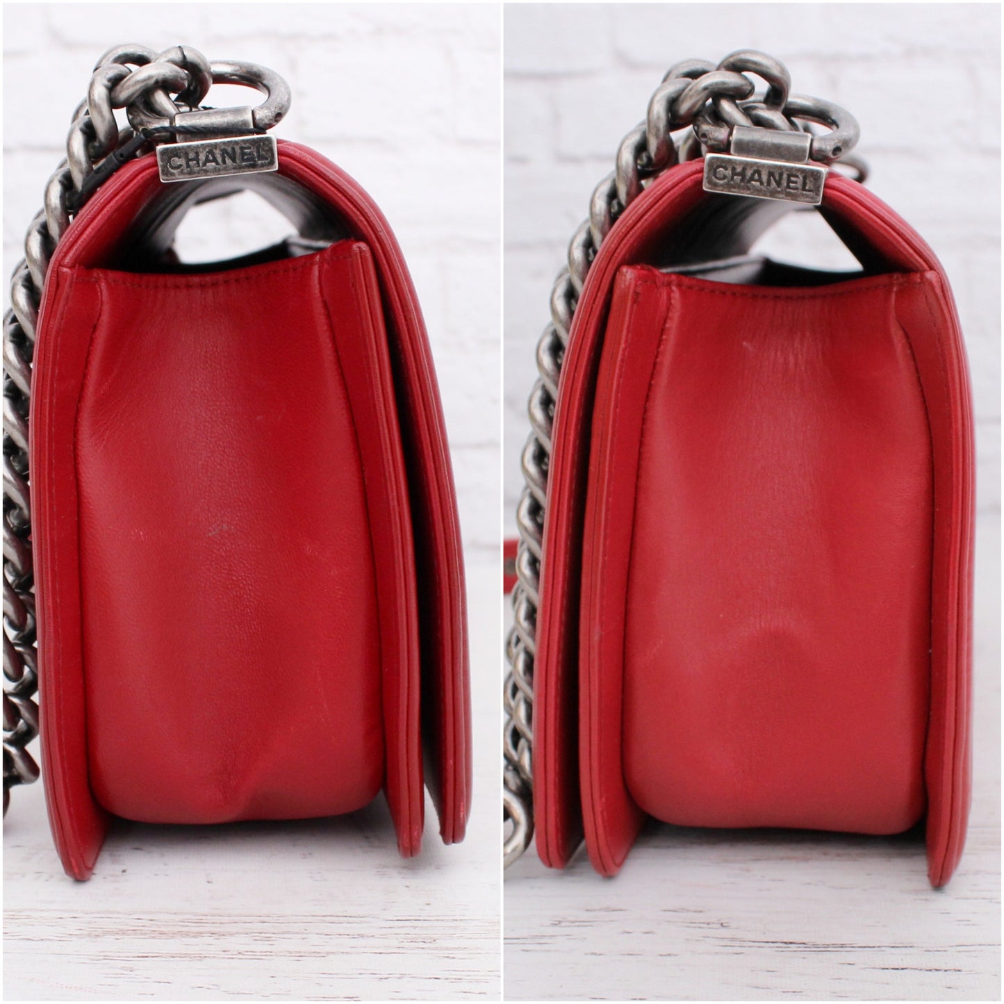 Chanel Boy Bag Limited Edition Chateau Celtic Red Calfskin Crossbody Bag A5090