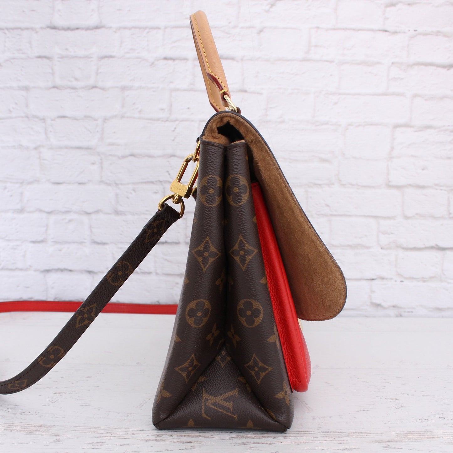 Louis Vuitton Marignan Monogram Leather Crossbody & Satchel Red Purse