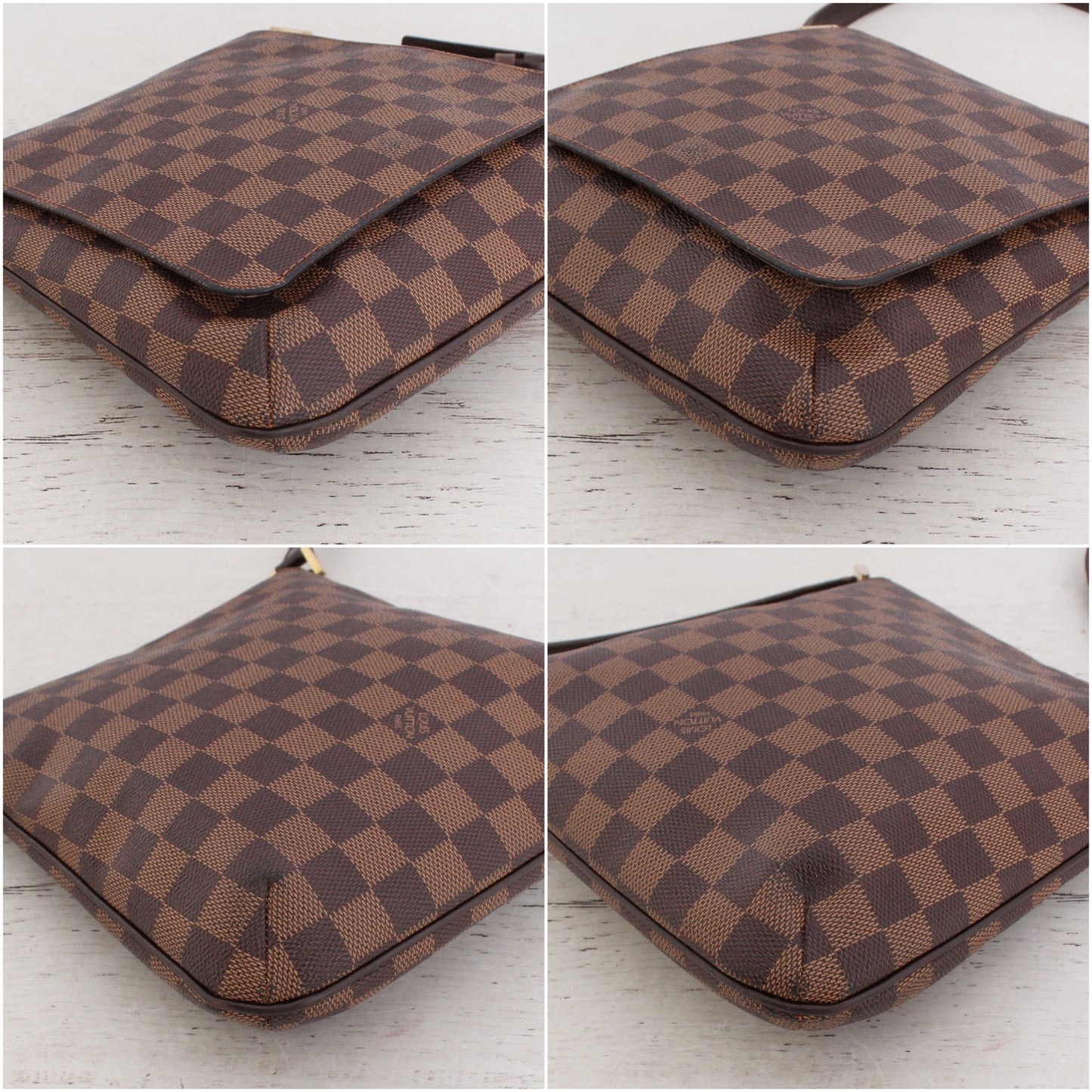 Louis Vuitton Musette Salsa Long PM Crossbody Damier Ebene Purse Leather