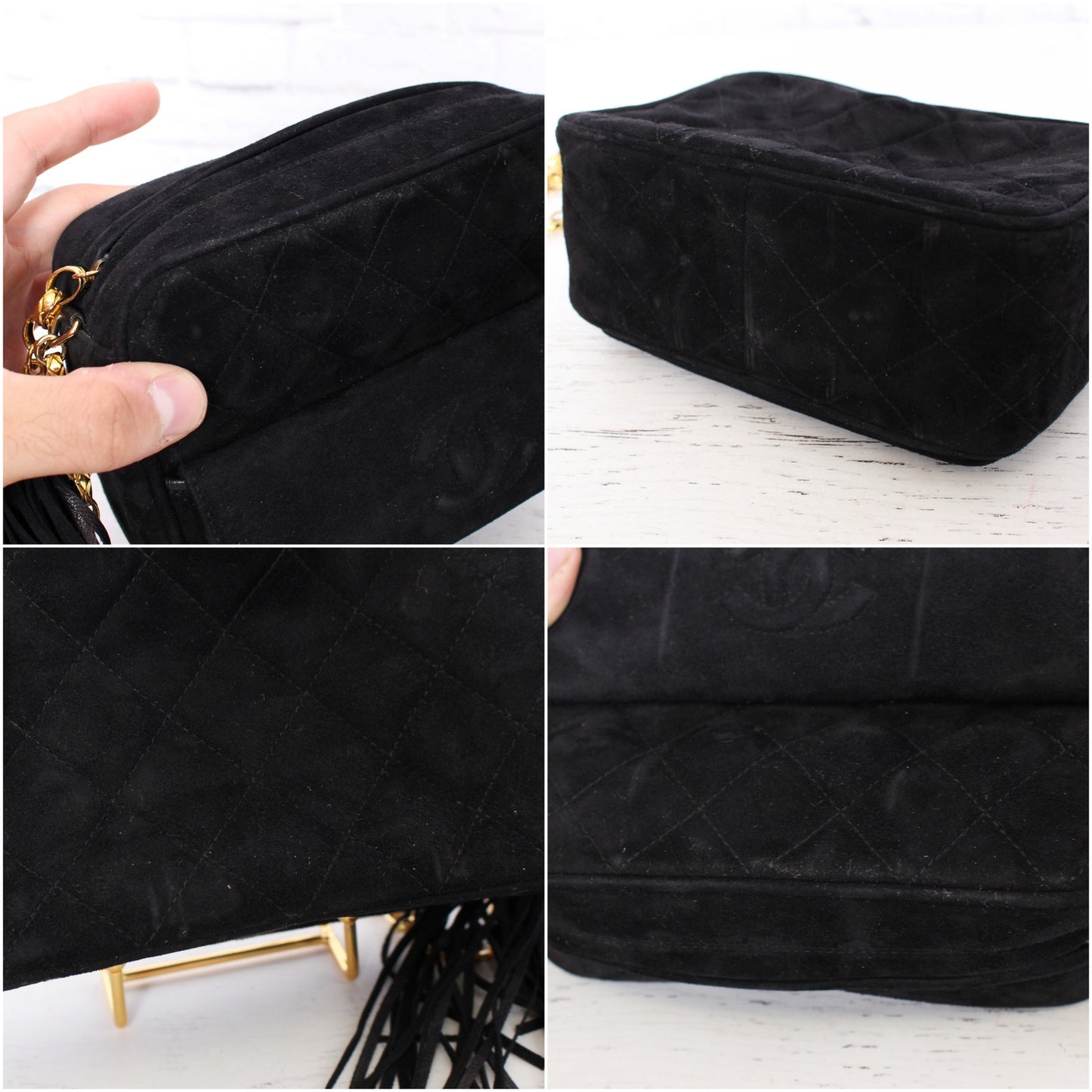 Chanel CC Camera Bag Black Suede Leather Crossbody and Shoulder Purse A3123