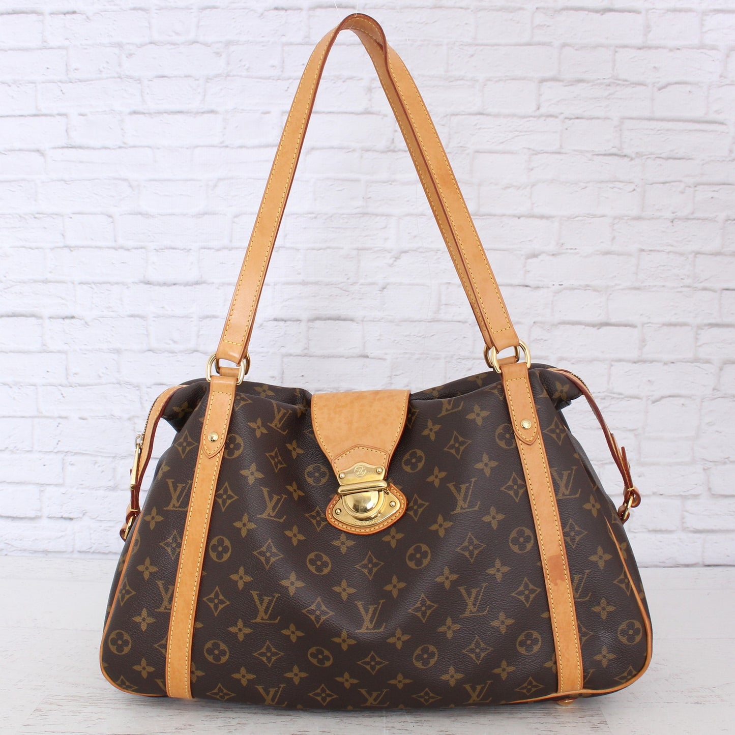 Louis Vuitton Stresa PM Shoulder Bag Monogram Handbag Canvas Tote Zip