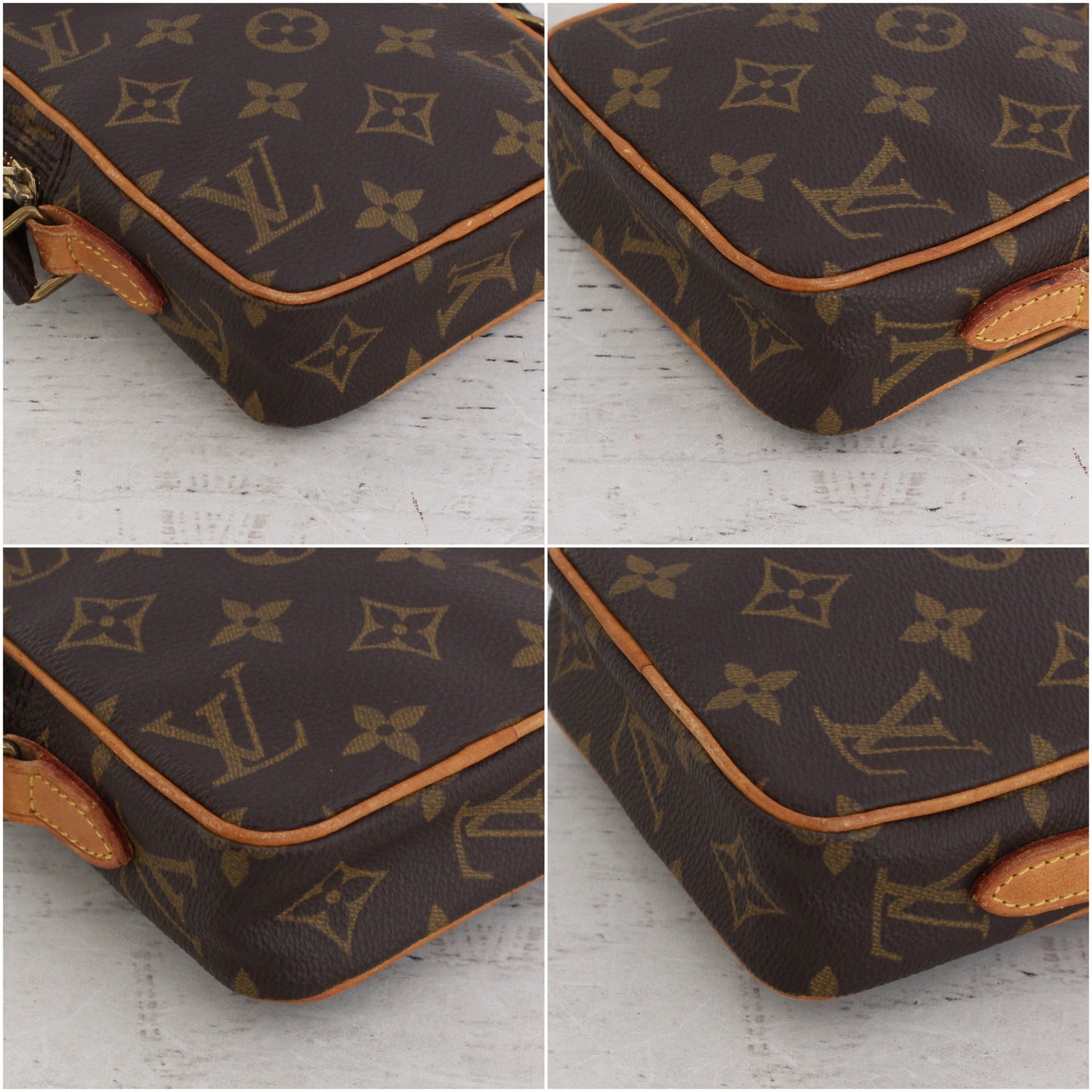 Louis Vuitton Mini Danube Crossbody Monogram Bag Shoulder Purse Leather