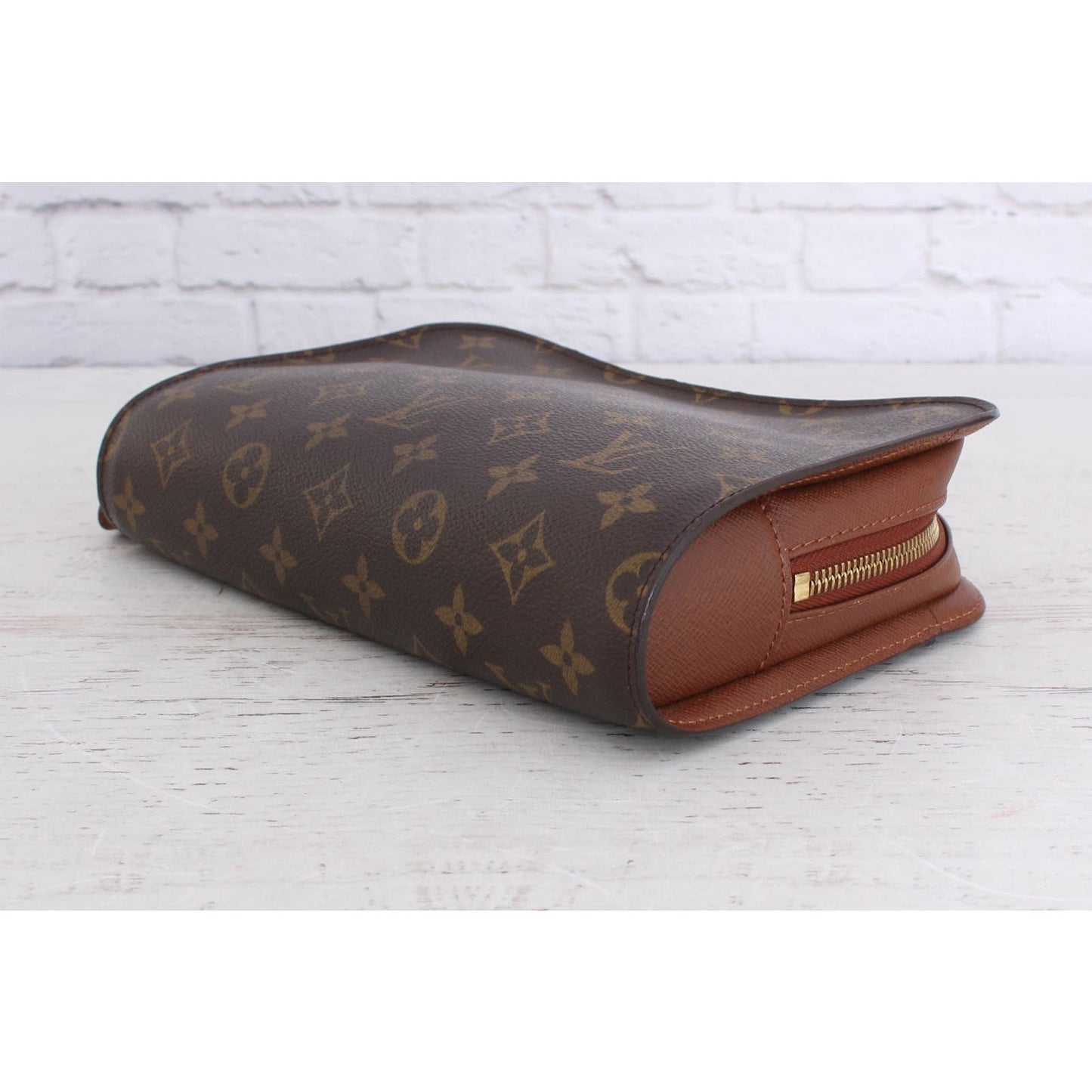 Louis Vuitton Orsay Pouch Monogram Leather Brown Women Handbag Clutch