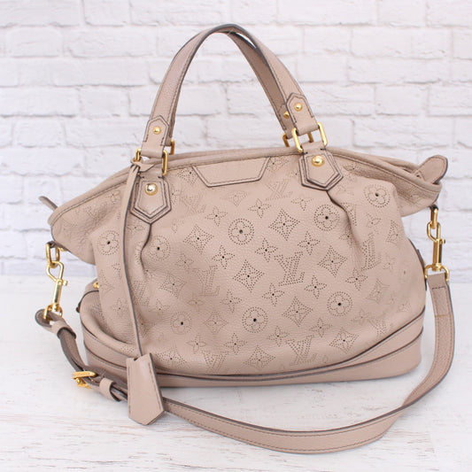 Louis Vuitton Stella PM Gray Mahina Satchel Shoulder Handbag Purse Leather A3967
