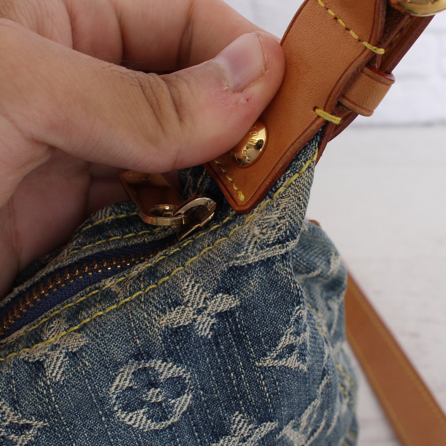 Louis Vuitton Baggy PM Blue Denim Monogram Crossbody