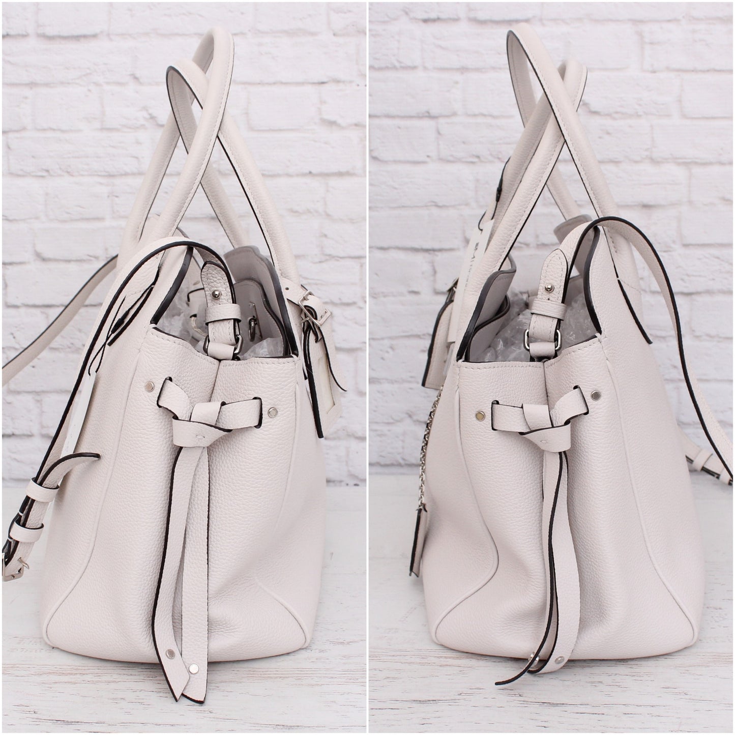 Louis Vuitton Mira MM White Taurillon Satchel Crossbody and Shoulder Purse A4780