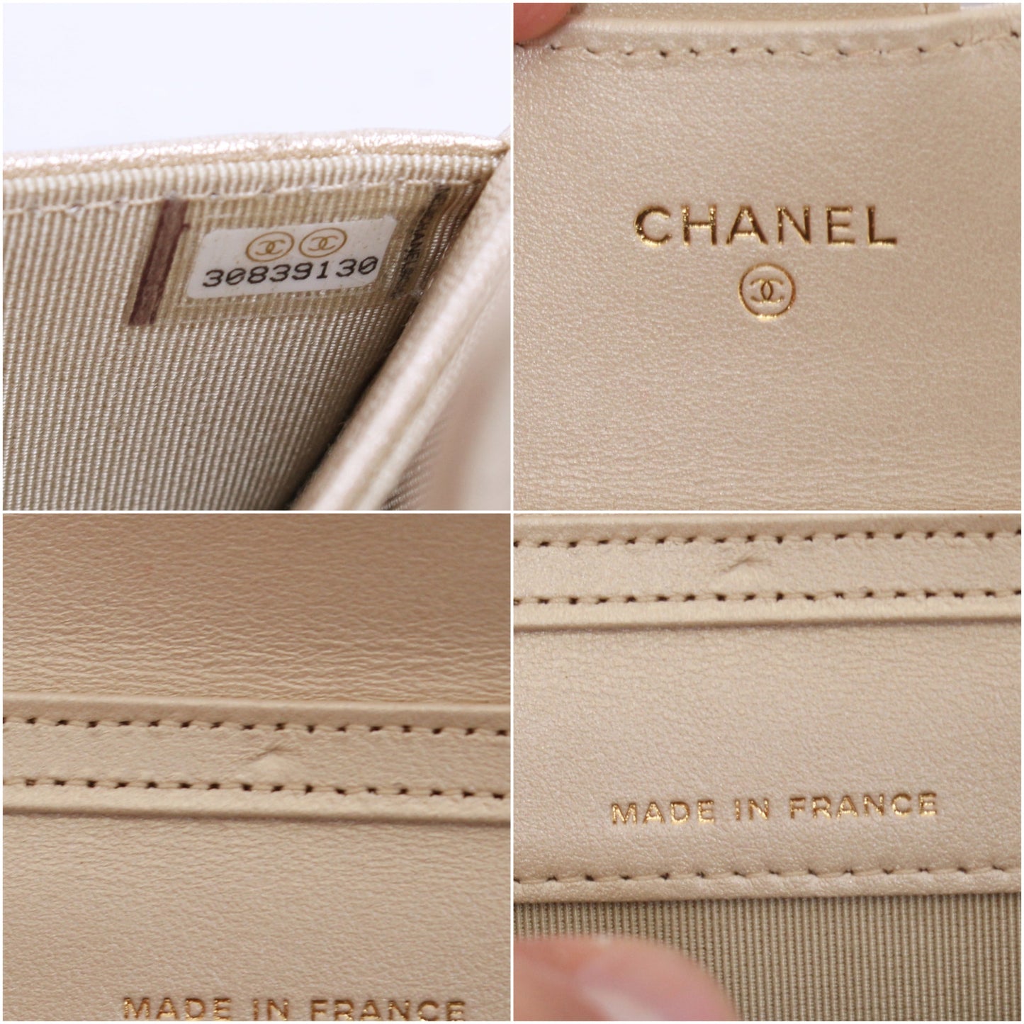 Chanel Classic Single Flap Gold Lambskin Leather Shoulder Crossbody Purse A4603