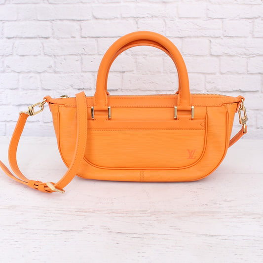 Louis Vuitton Dhanura PM Orange Epi Crossbody Leather Satchel Handbag A3593