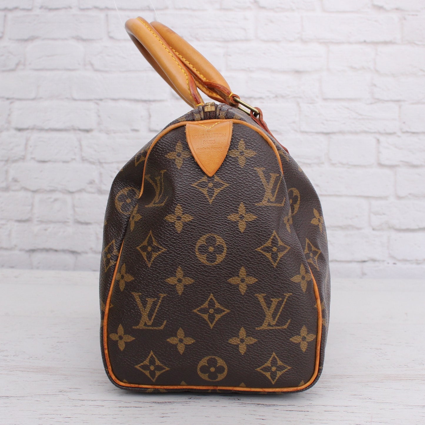 Louis Vuitton Speedy 25 Monogram Satchel Purse Handbag Leather Tote Purse A5358