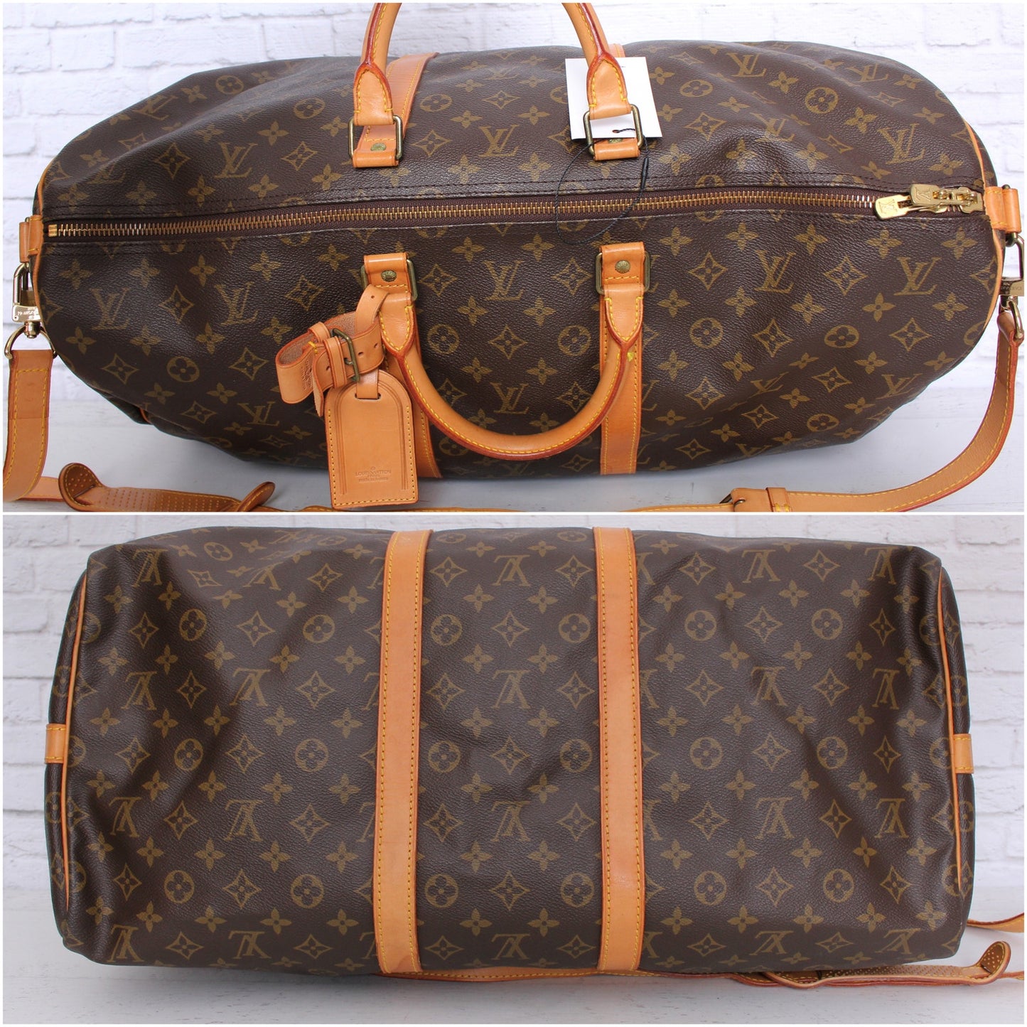 Louis Vuitton Keepall Bandouliere 55 Messenger Monogram Brown Travel A2282