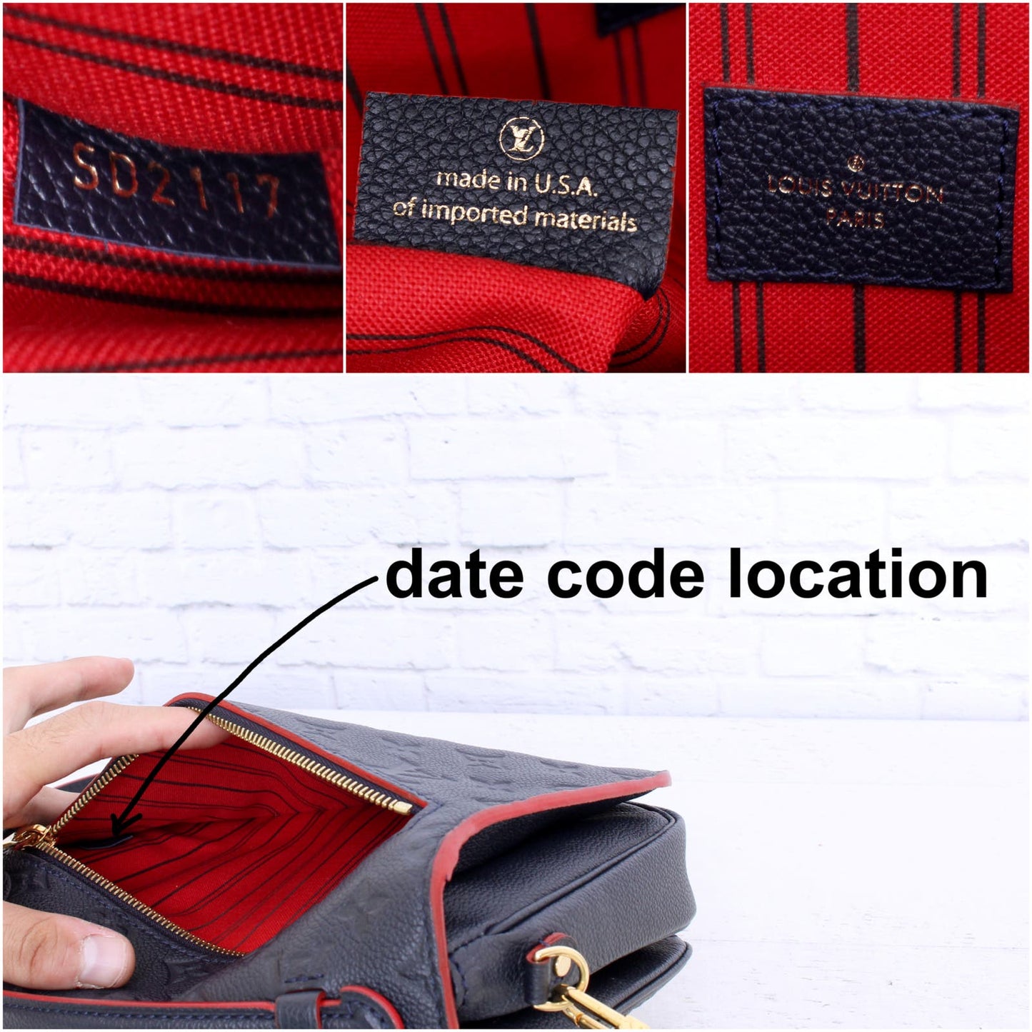 Louis Vuitton Pochette Metis Navy Empreinte Marine Rouge