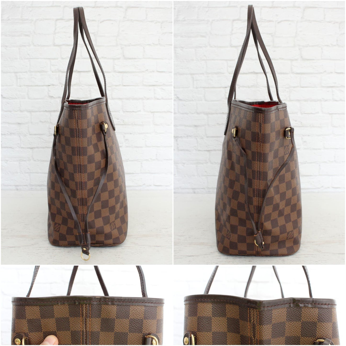 Louis Vuitton Neverfull MM Damier Ebene with Cherry Interior