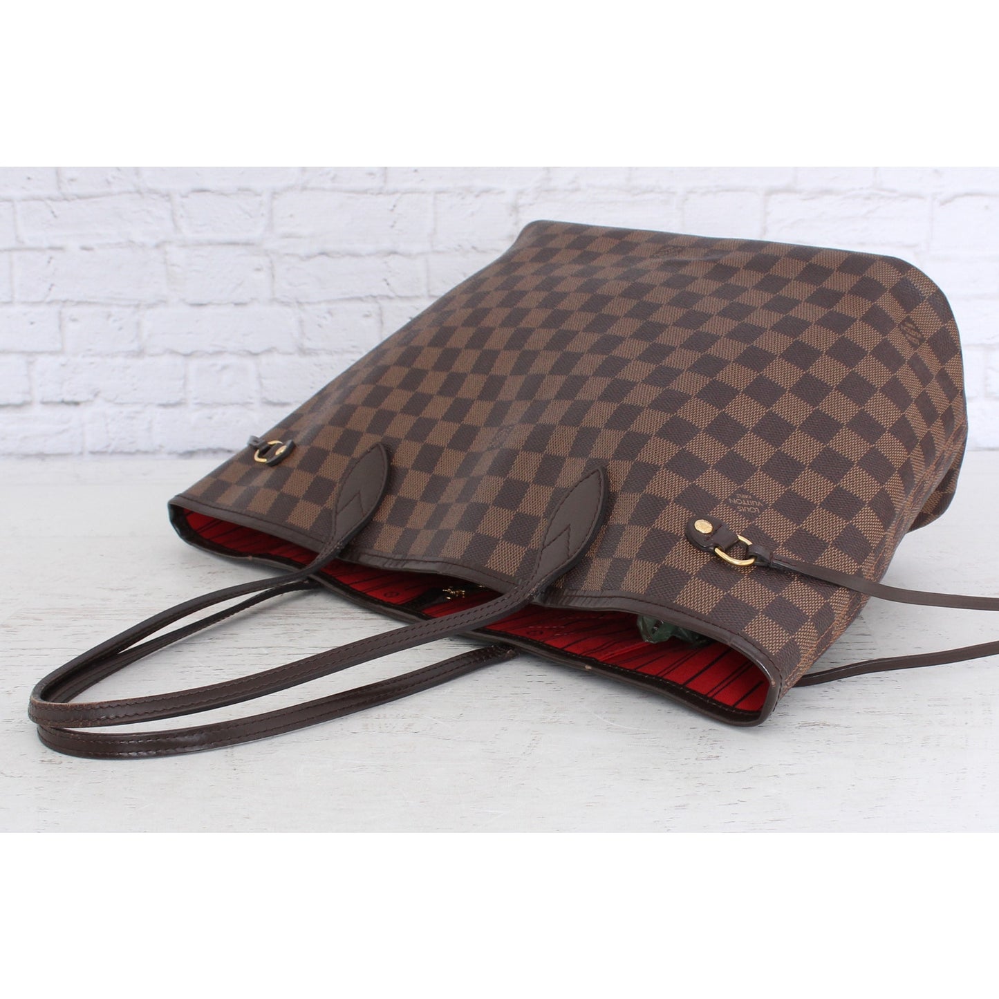 Louis Vuitton Neverfull MM Damier Ebene Leather Tote