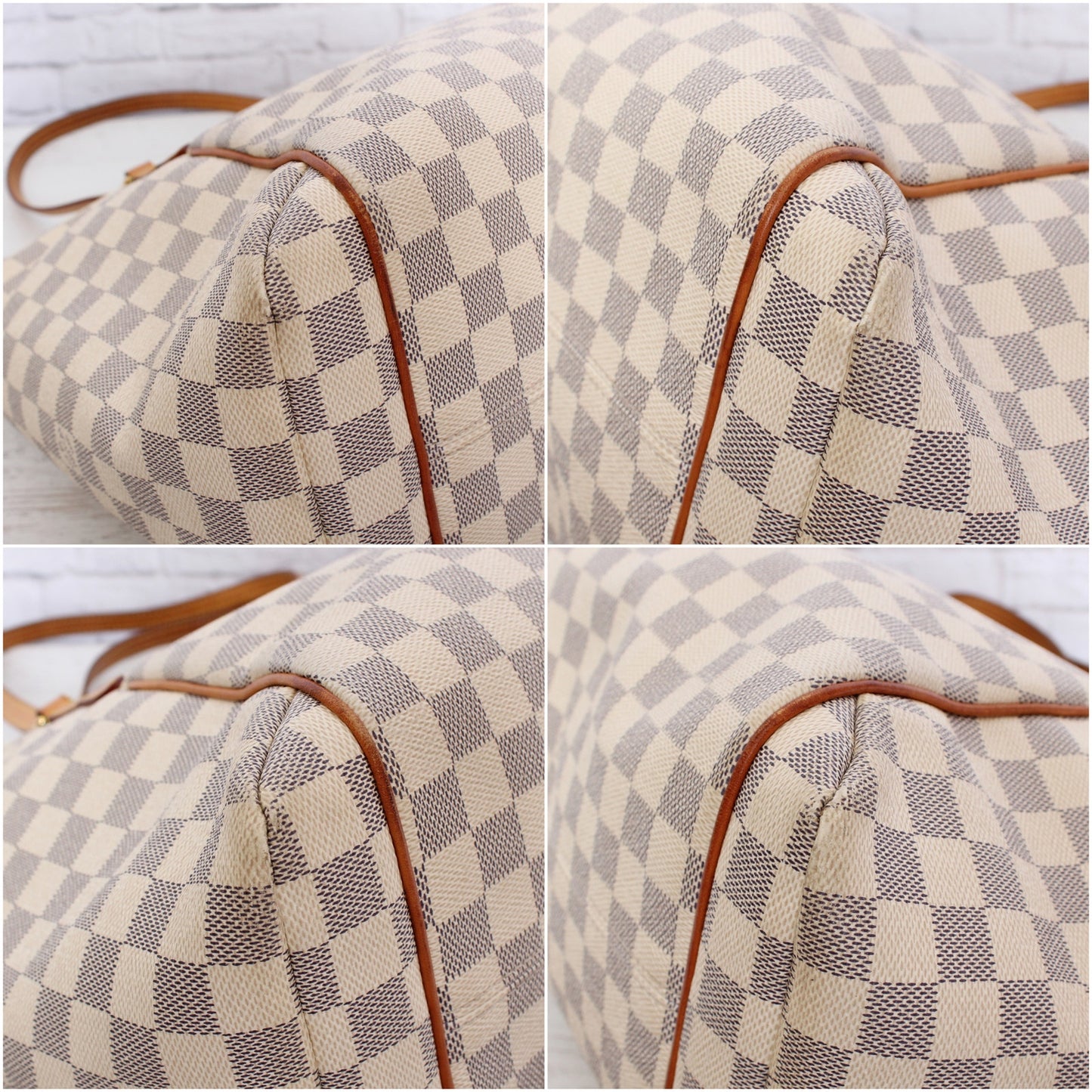 Louis Vuitton Totally MM Damier Azur Tote Shoulder Purse Handbag Leather A5631