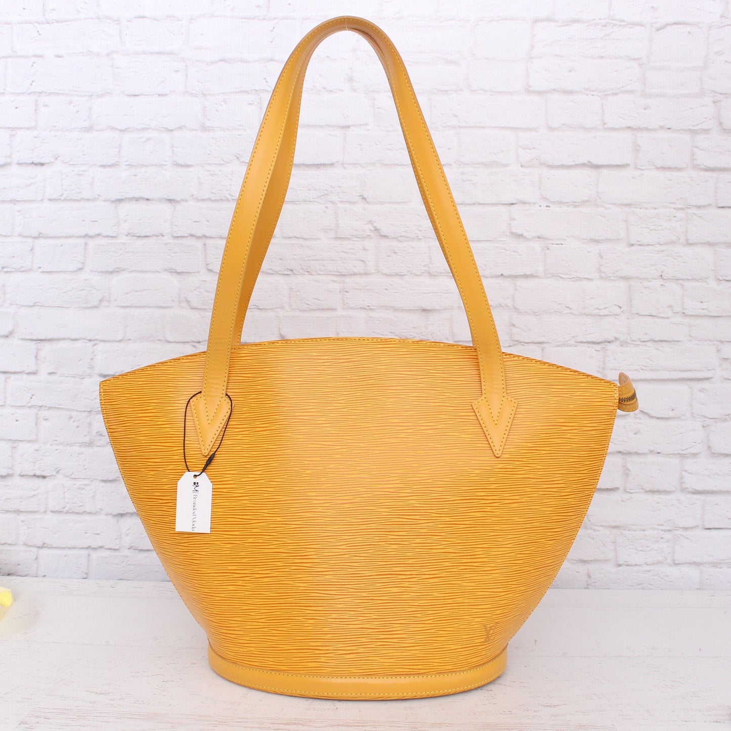 Louis Vuitton Saint Jacques GM Yellow Epi Tote Shoulder Purse Handbag A3866