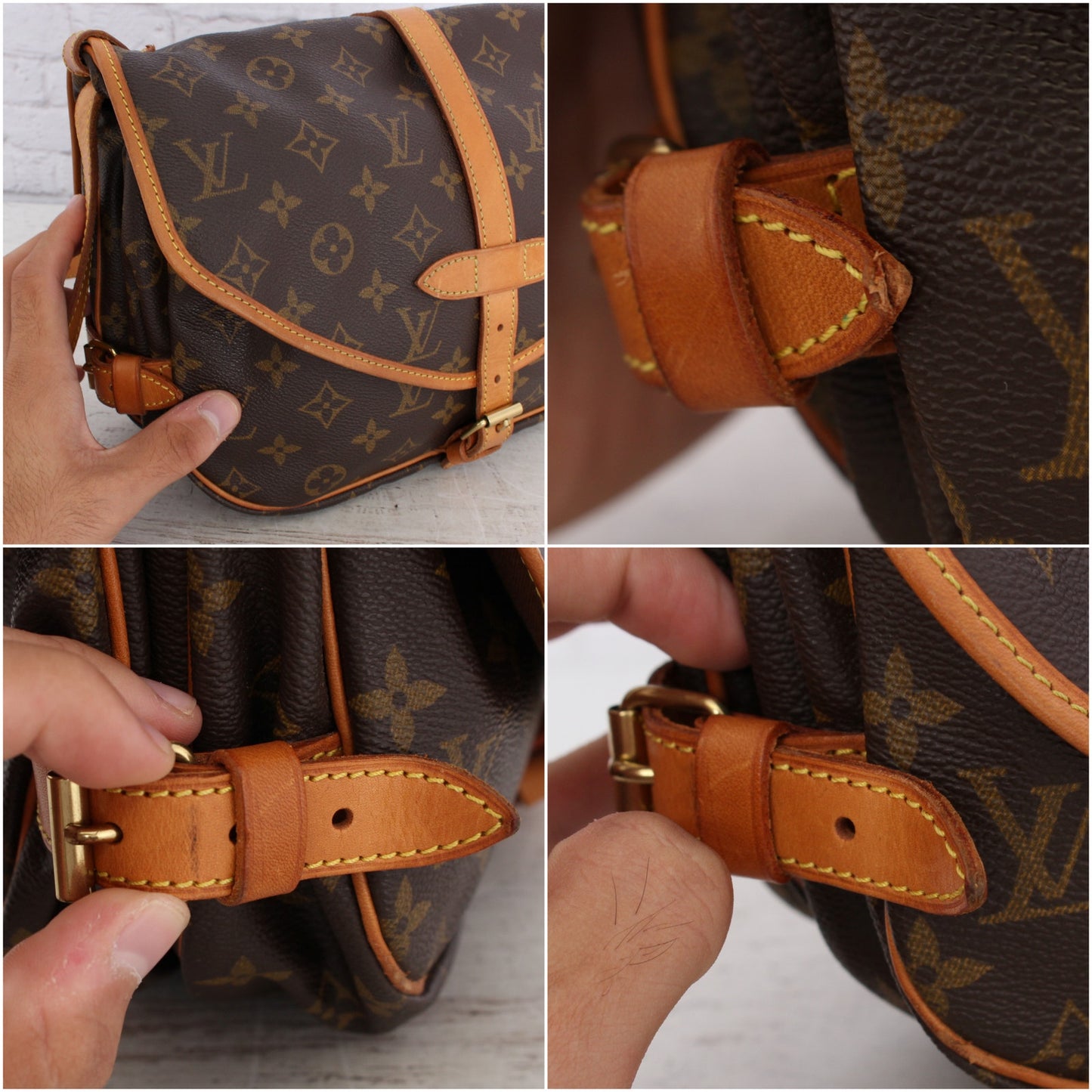 Louis Vuitton Saumur 30 Monogram Crossbody & Shoulder Messenger Brown