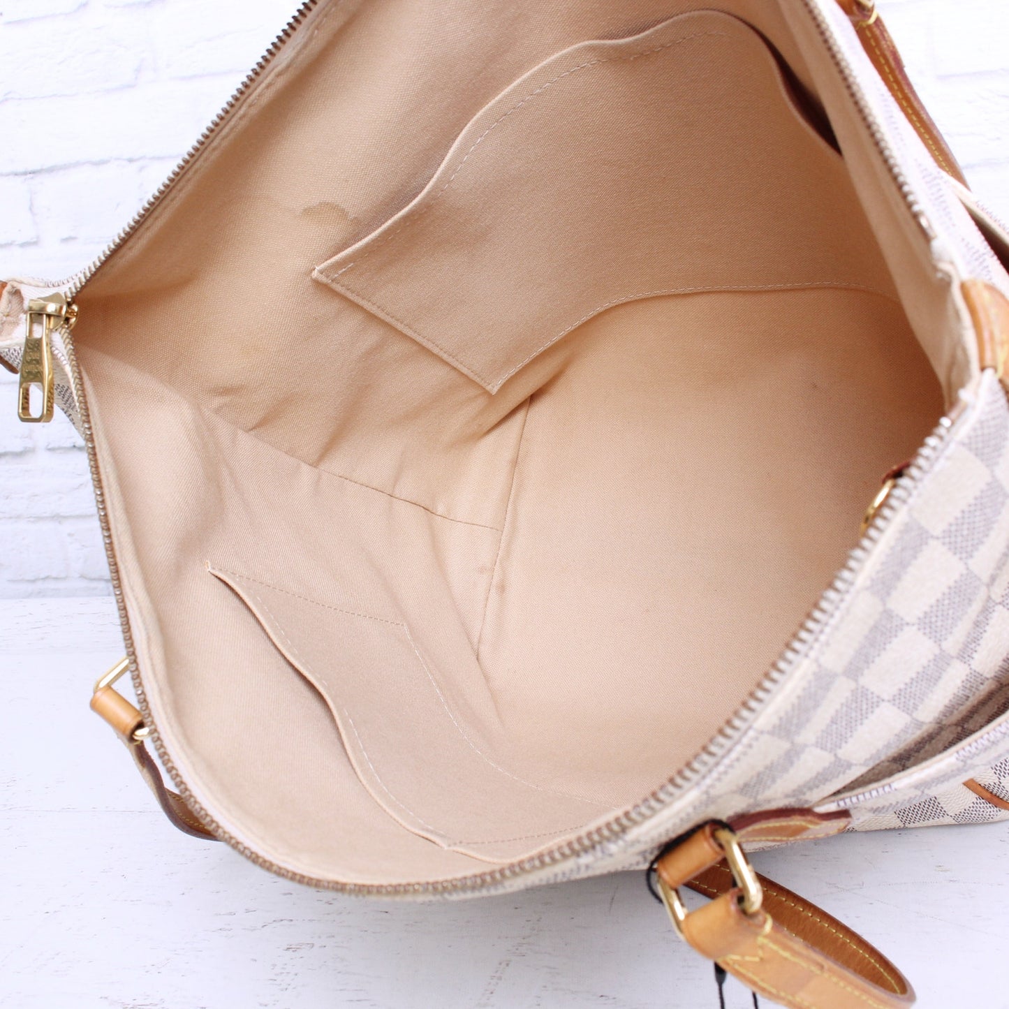 Louis Vuitton Totally MM Damier Azur Tote Shoulder Purse Handbag Leather A5631