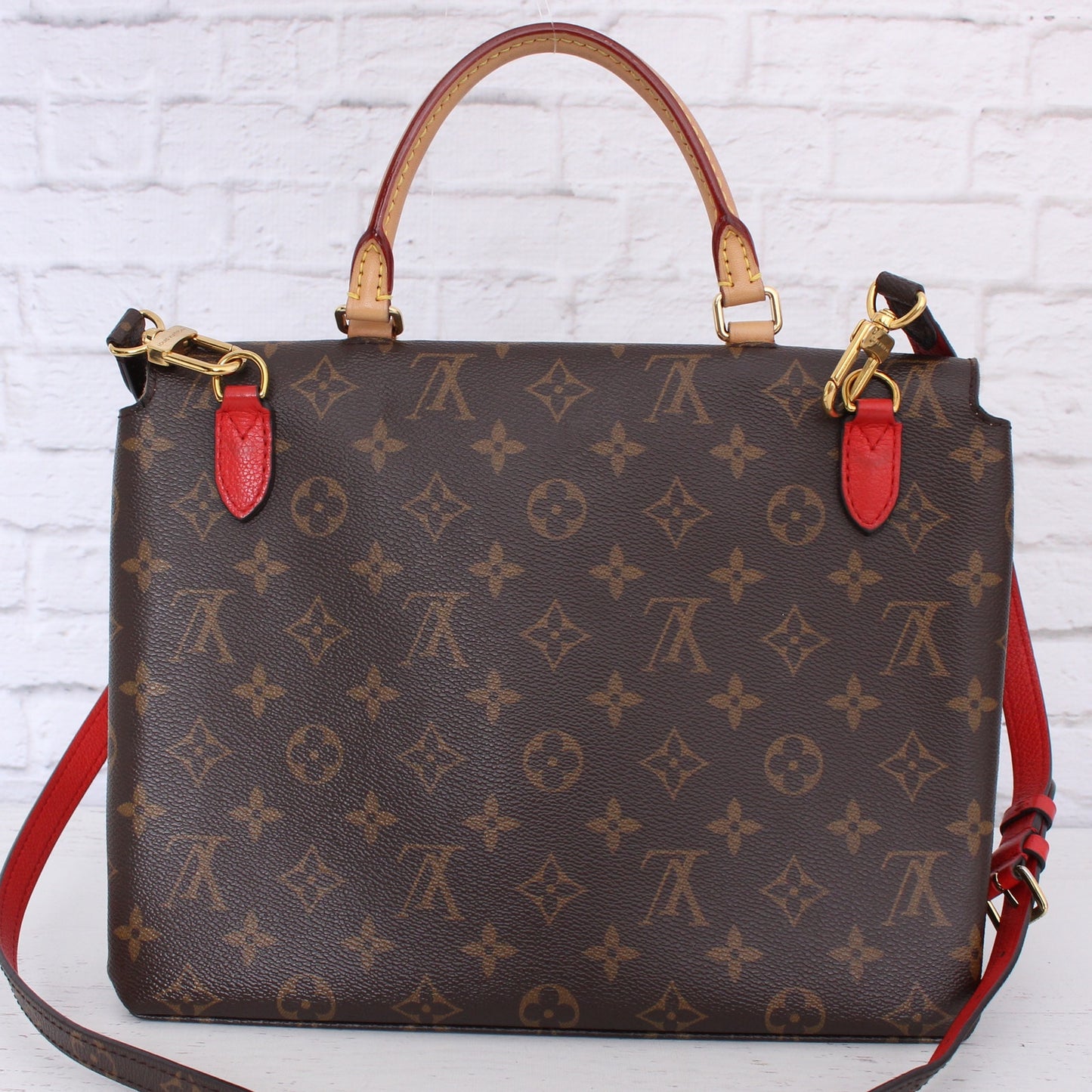 Louis Vuitton Marignan Monogram Leather Crossbody & Satchel Red Purse