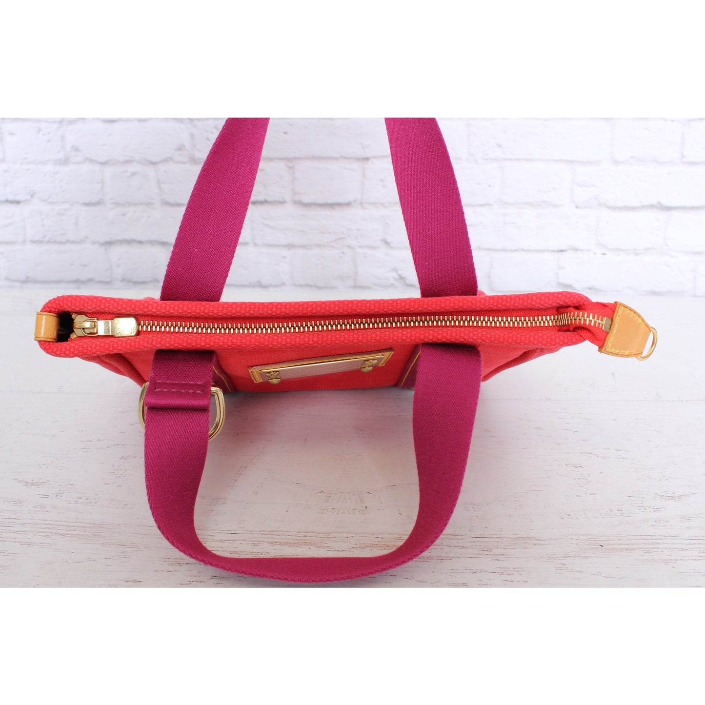 Louis Vuitton Cabas PM Antigua Red Tote Satchel Bag Purse Zip LV A5603