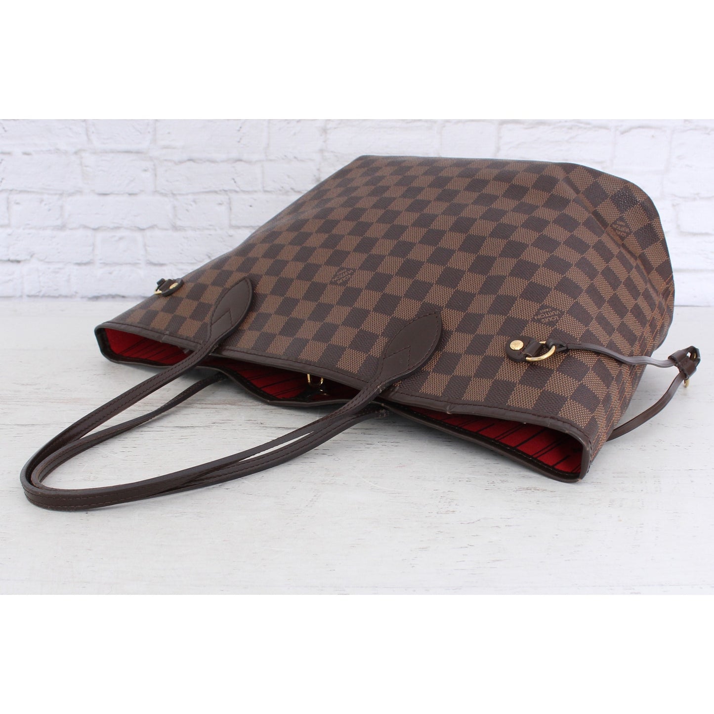 Louis Vuitton Neverfull MM Damier Ebene Leather Tote