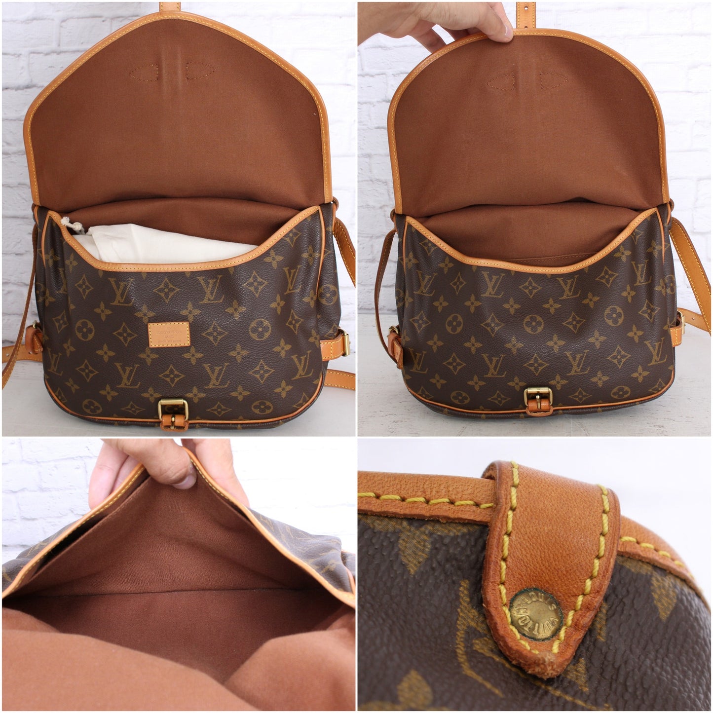 Louis Vuitton Saumur 30 Monogram Crossbody & Shoulder Messenger Brown