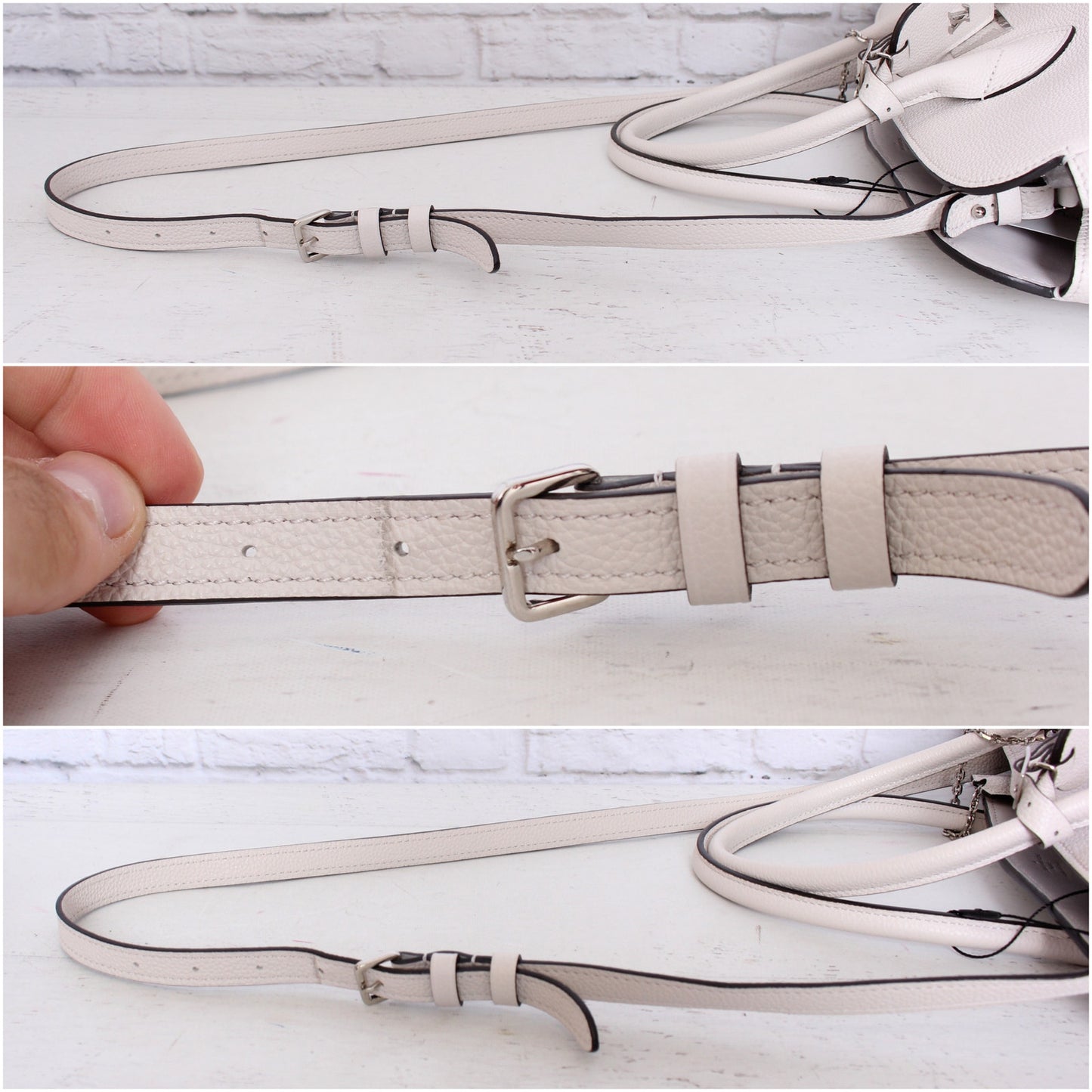 Louis Vuitton Mira MM White Taurillon Satchel Crossbody and Shoulder Purse A4780