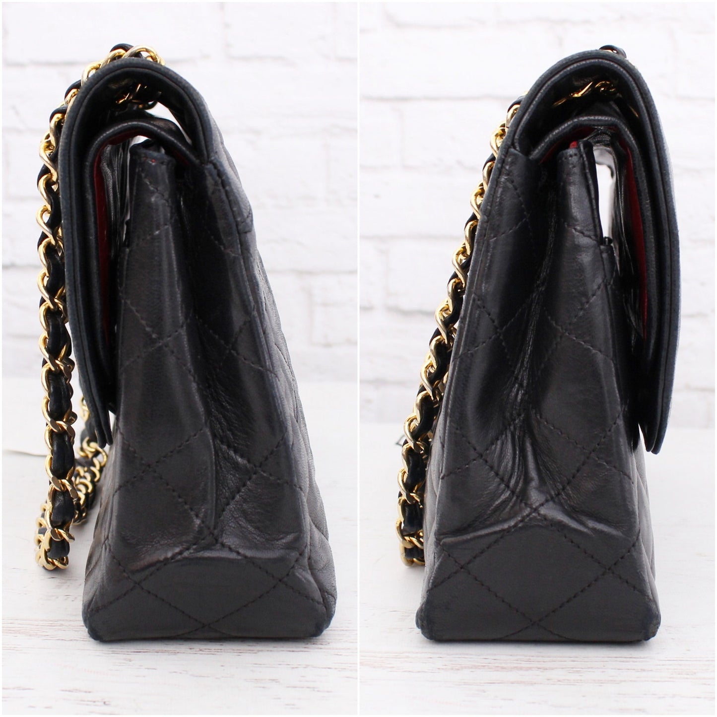 Chanel Paris Limited Two Tone Double Flap Black Lambskin Leather Shoulder A5106