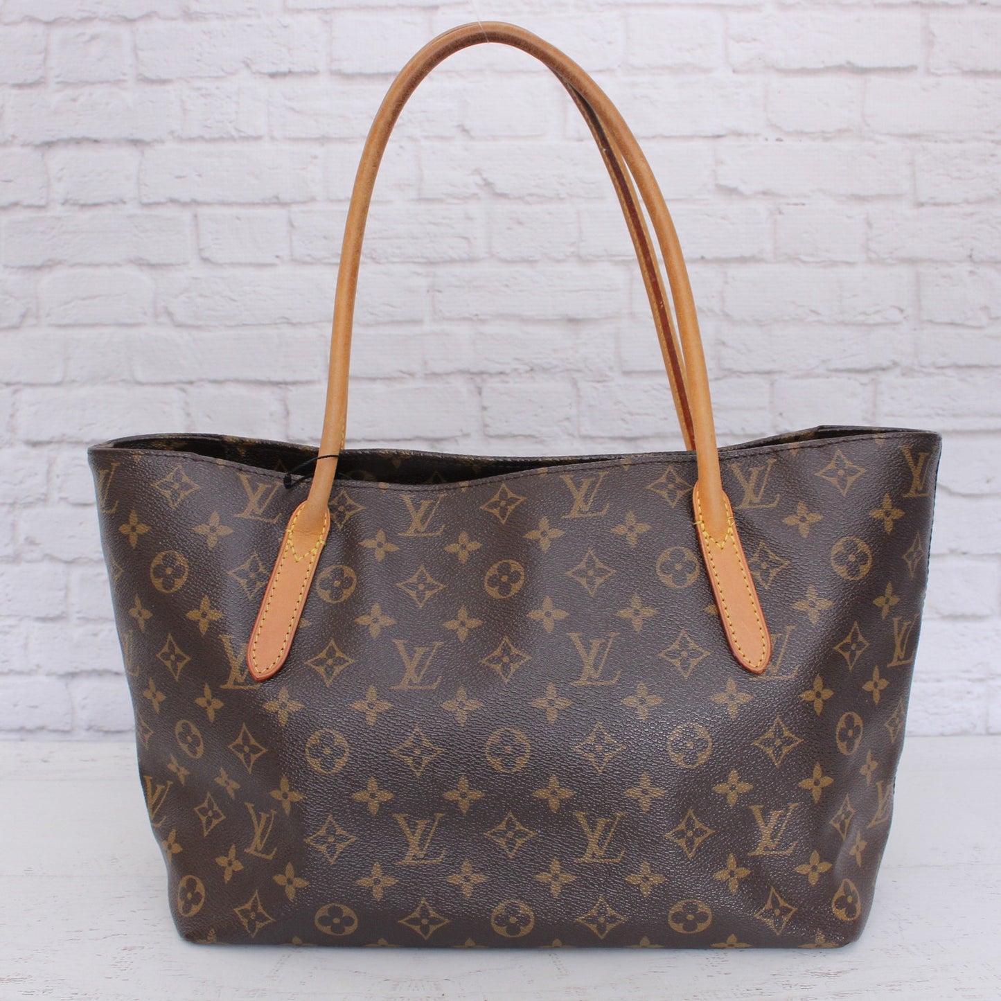 Louis Vuitton Raspail PM Monogram Tote Brown Shoulder Purse Large Handbag A5134