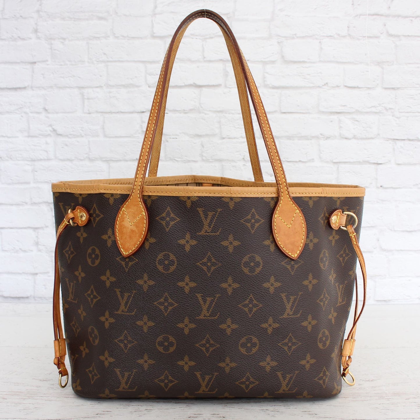 Louis Vuitton Neverfull PM Small Monogram GOOD Tote Shoulder Leather