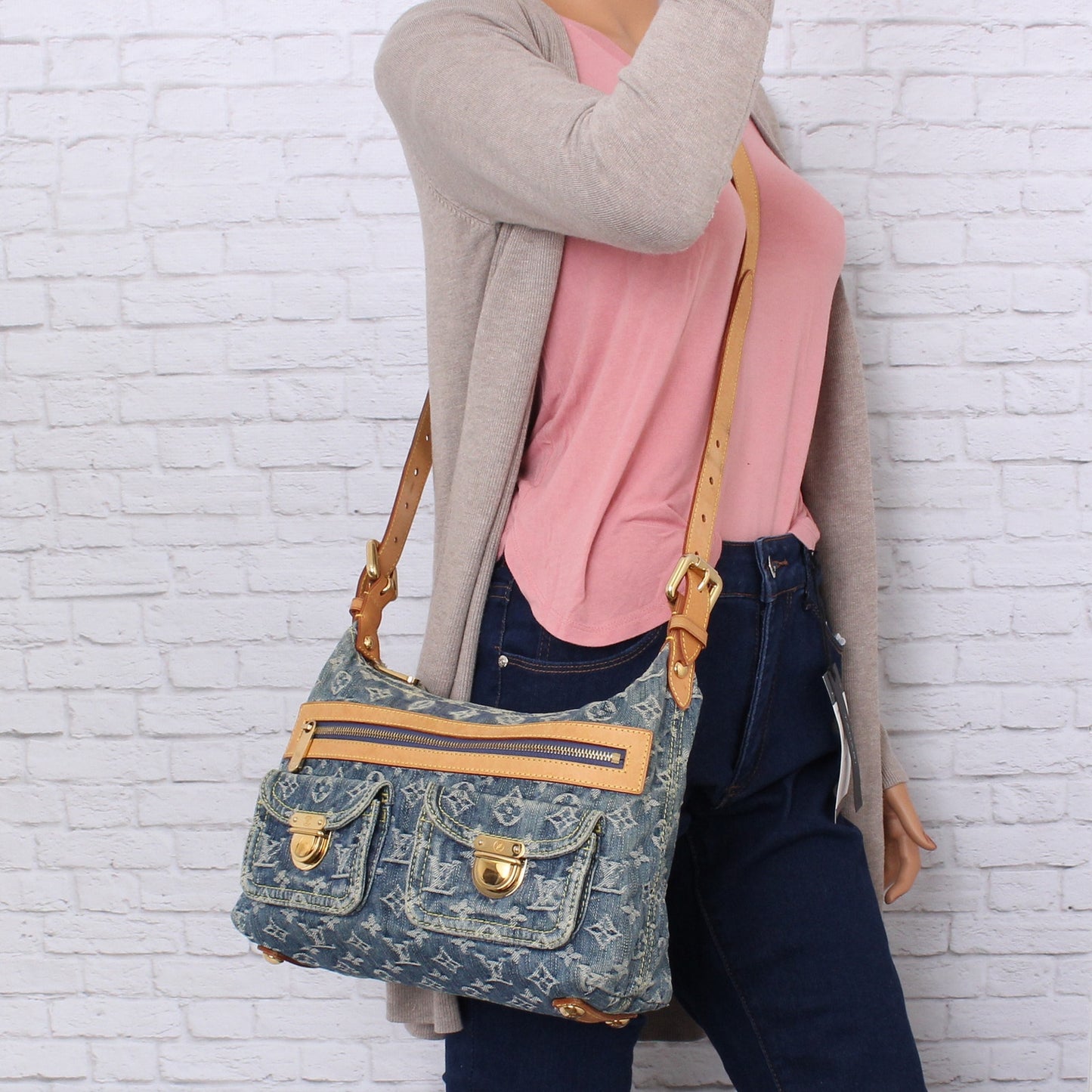 Louis Vuitton Baggy PM Blue Denim Monogram Crossbody