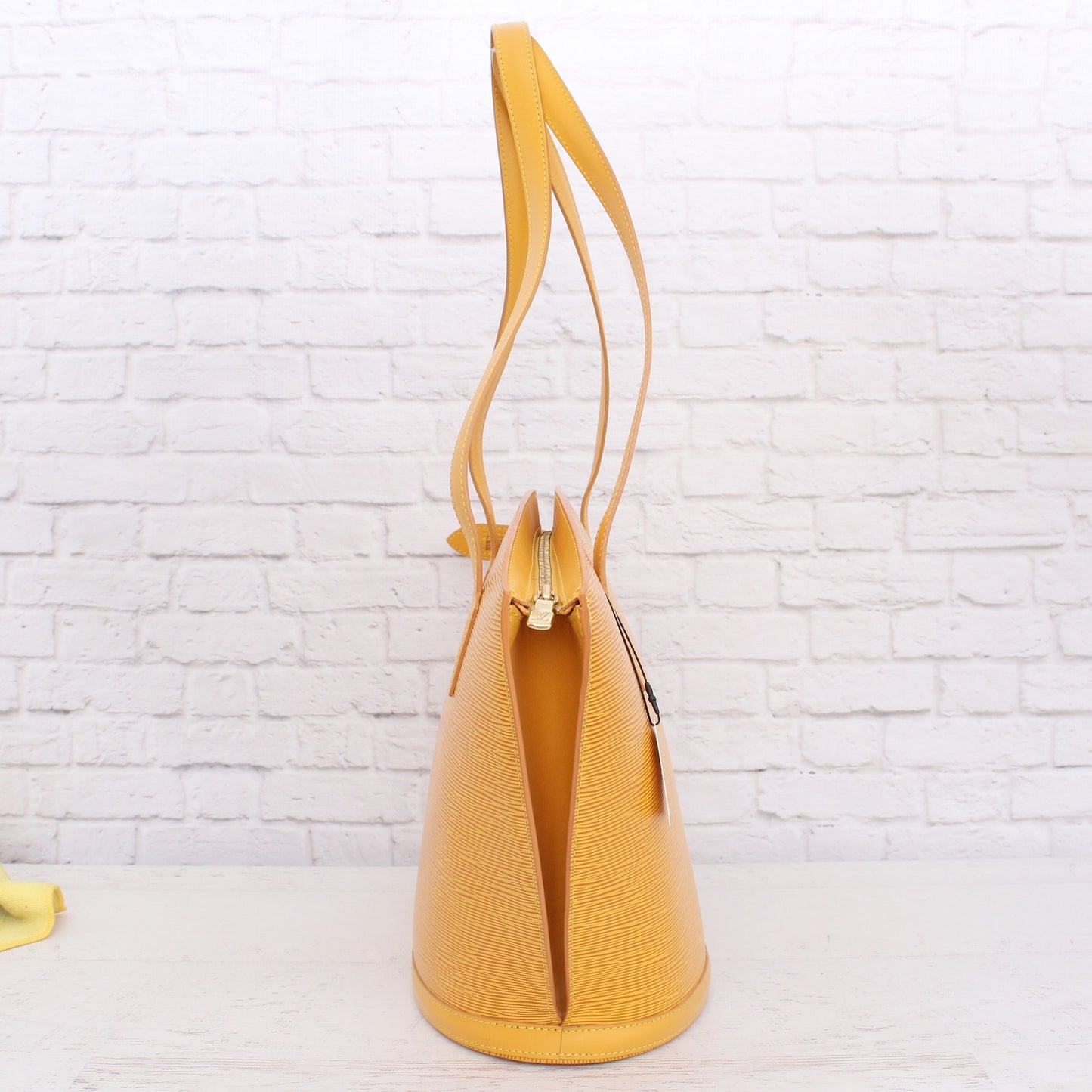 Louis Vuitton Saint Jacques GM Yellow Epi Tote Shoulder Purse Handbag A3866
