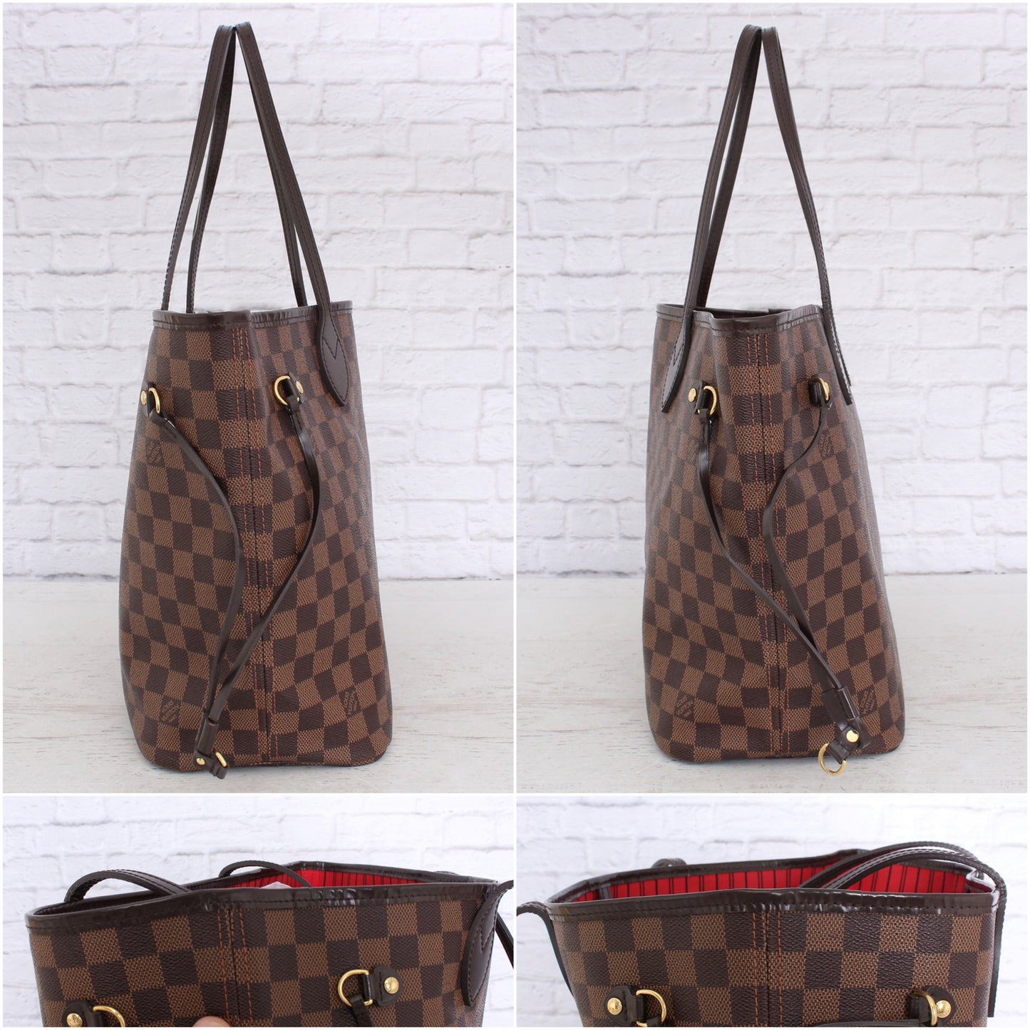 Louis Vuitton Neverfull MM Damier Ebene Leather Bag