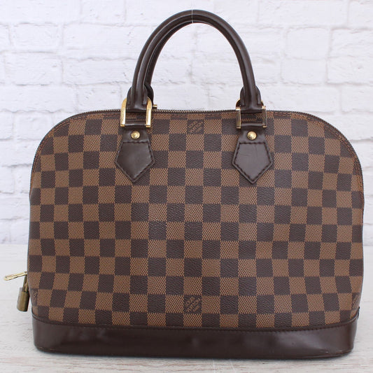 Louis Vuitton Alma MM Damier Ebene Satchel