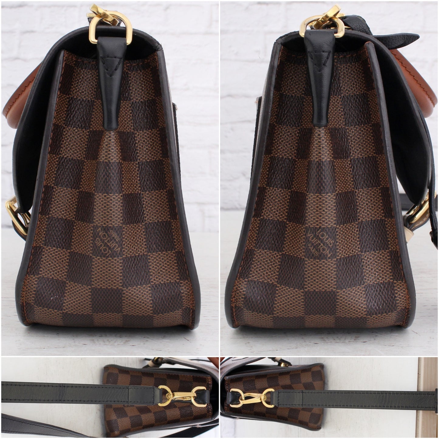 Louis Vuitton Beaumarchais Damier Ebene Leather Crossbody