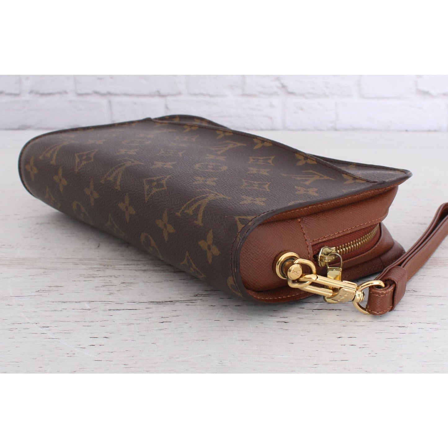 Louis Vuitton Orsay Pouch Monogram Leather Brown Women Handbag Clutch