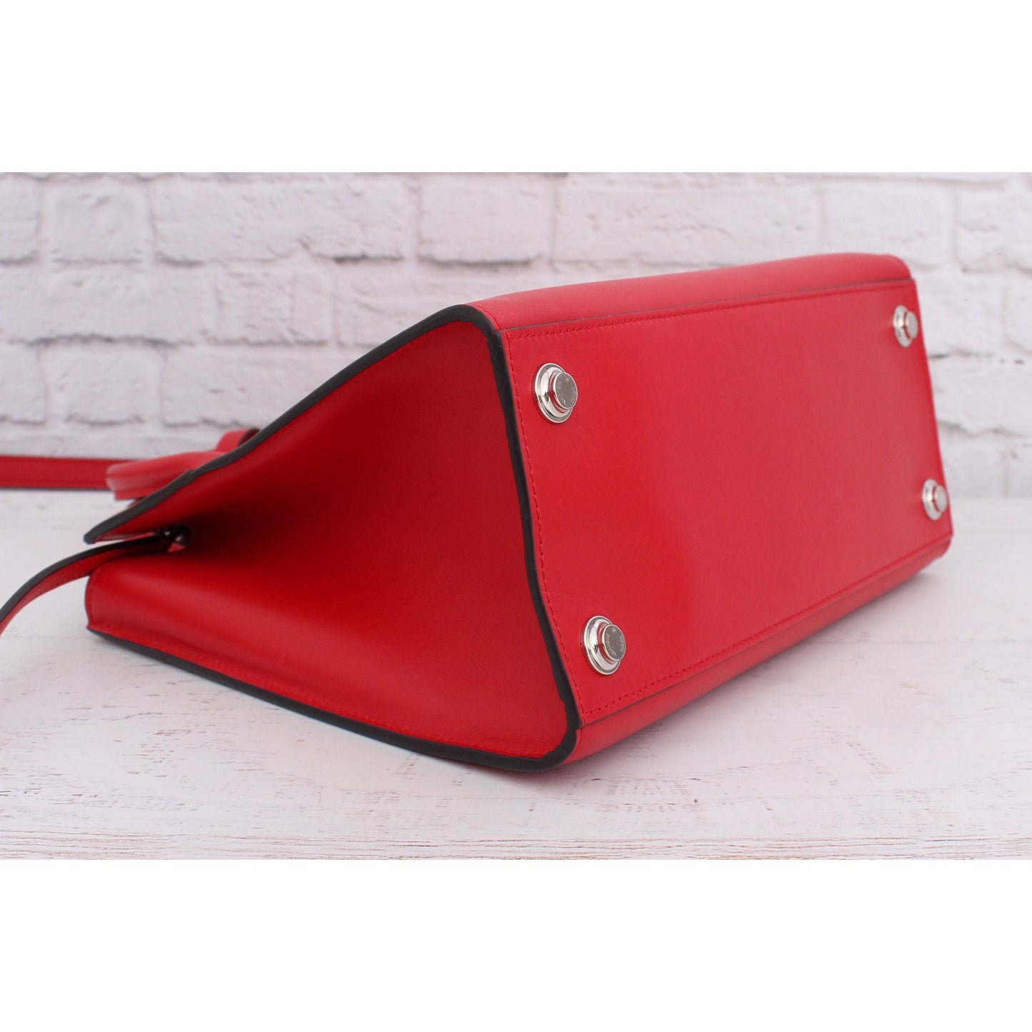 Louis Vuitton City Steamer PM Red Calfskin Leather Satchel Shoulder A3392