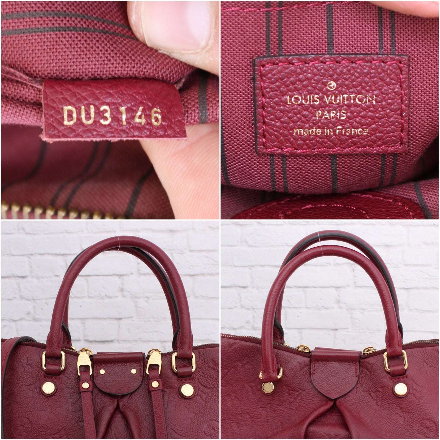 Louis Vuitton Mazarine MM Crossbody Purple Empreinte Satchel Handbag Purse A3689