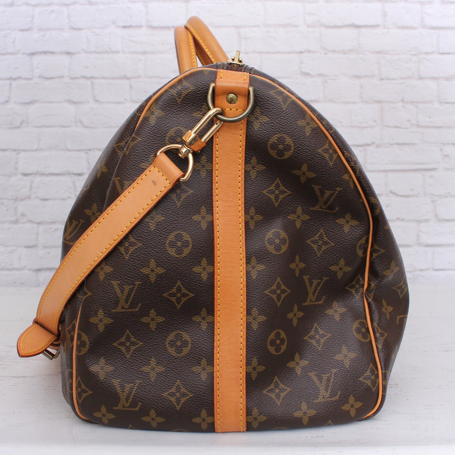Louis Vuitton Keepall Bandouliere 55 Messenger Monogram Brown Travel A2282