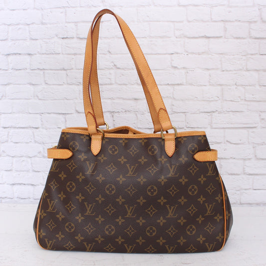 Louis Vuitton Batignolles Horizontal Monogram Shoulder Tote Purse Leather A3506