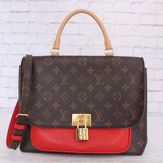 Louis Vuitton Marignan Monogram Leather Crossbody & Satchel Red Purse