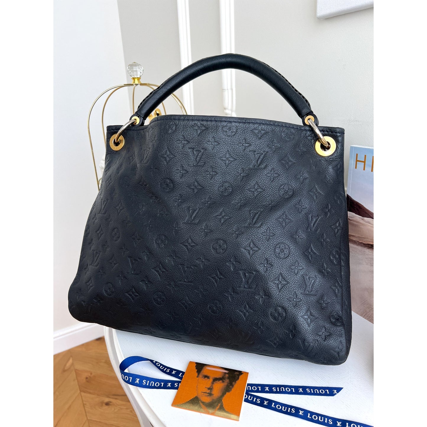 Authentic Louis Vuitton Artsy Dark Blue Empreinte Shoulder Bag