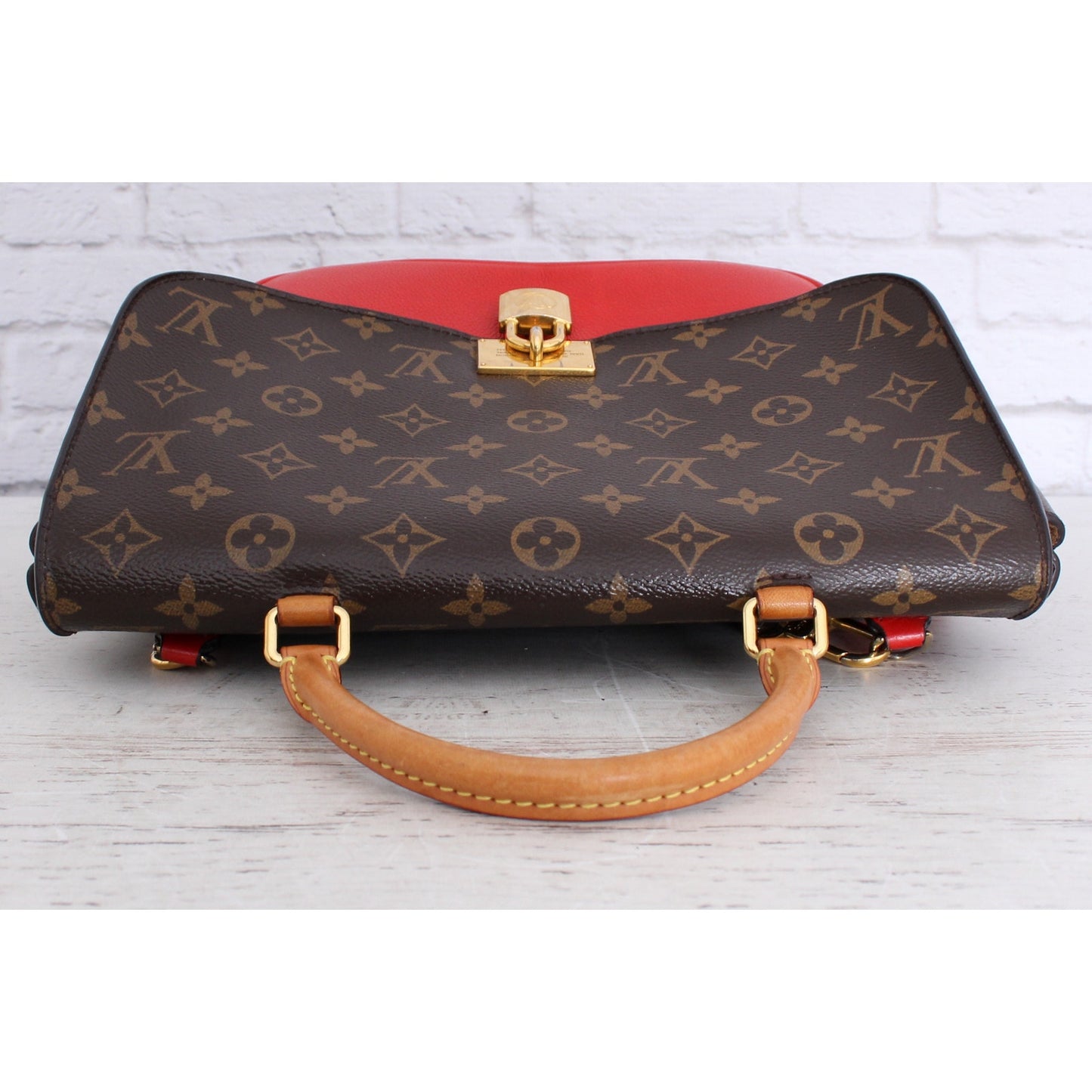 Louis Vuitton Marignan Monogram Leather Crossbody & Satchel Red