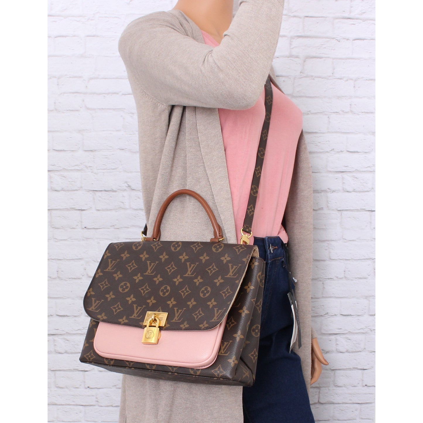 Louis Vuitton Marignan Pink & Monogram Crossbody & Satchel