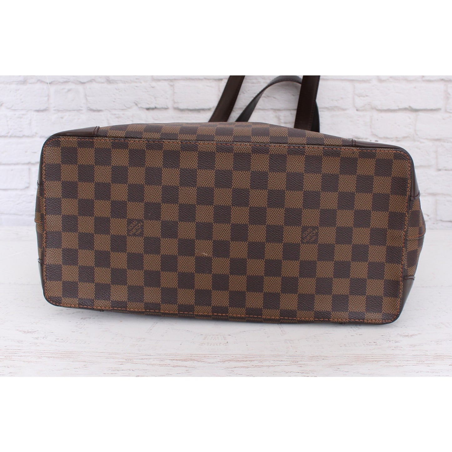 Louis Vuitton Hampstead MM Damier Ebene Tote Brown Shoulder Purse Handbag A3393
