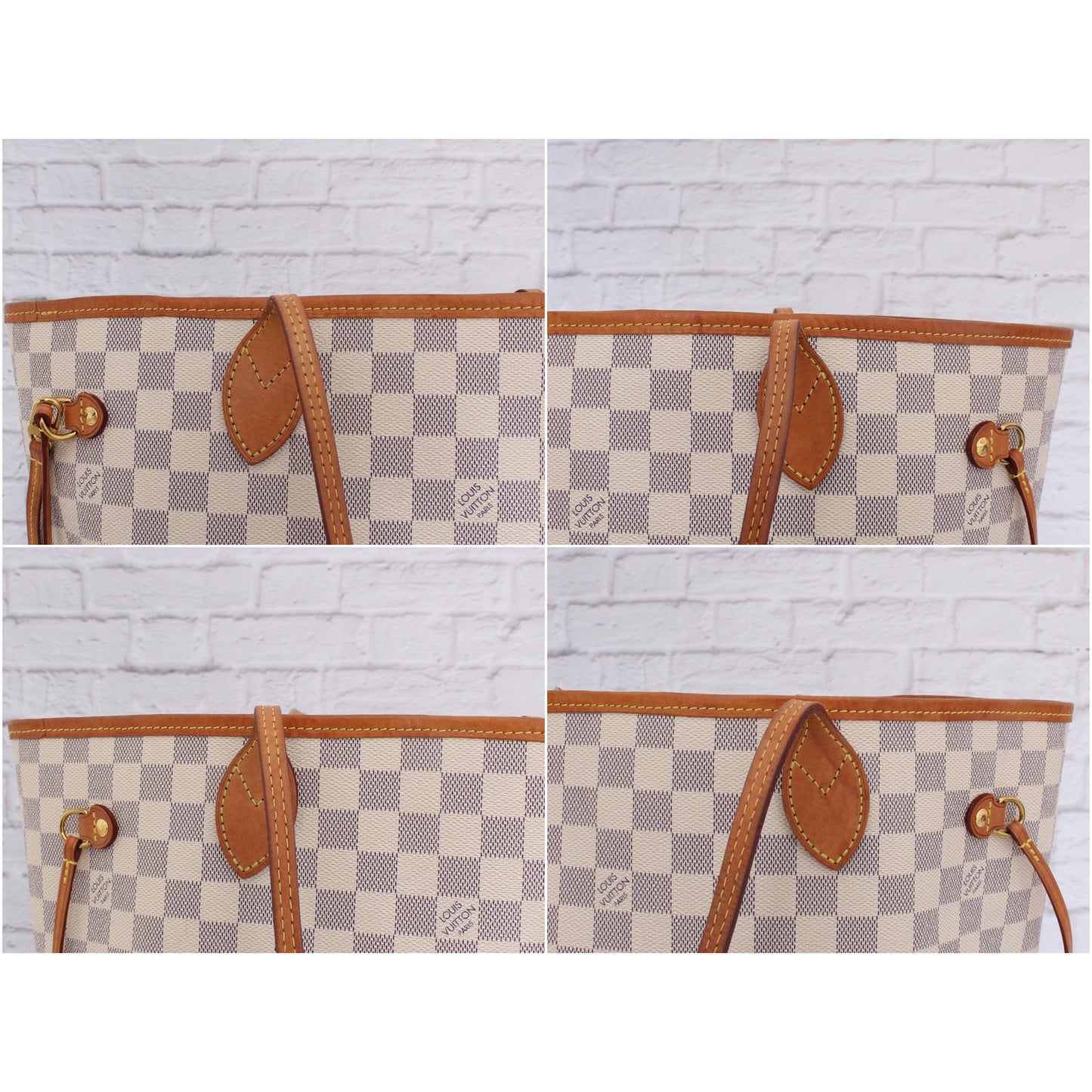 Louis Vuitton Neverfull MM with Pouch Damier Azur Pink