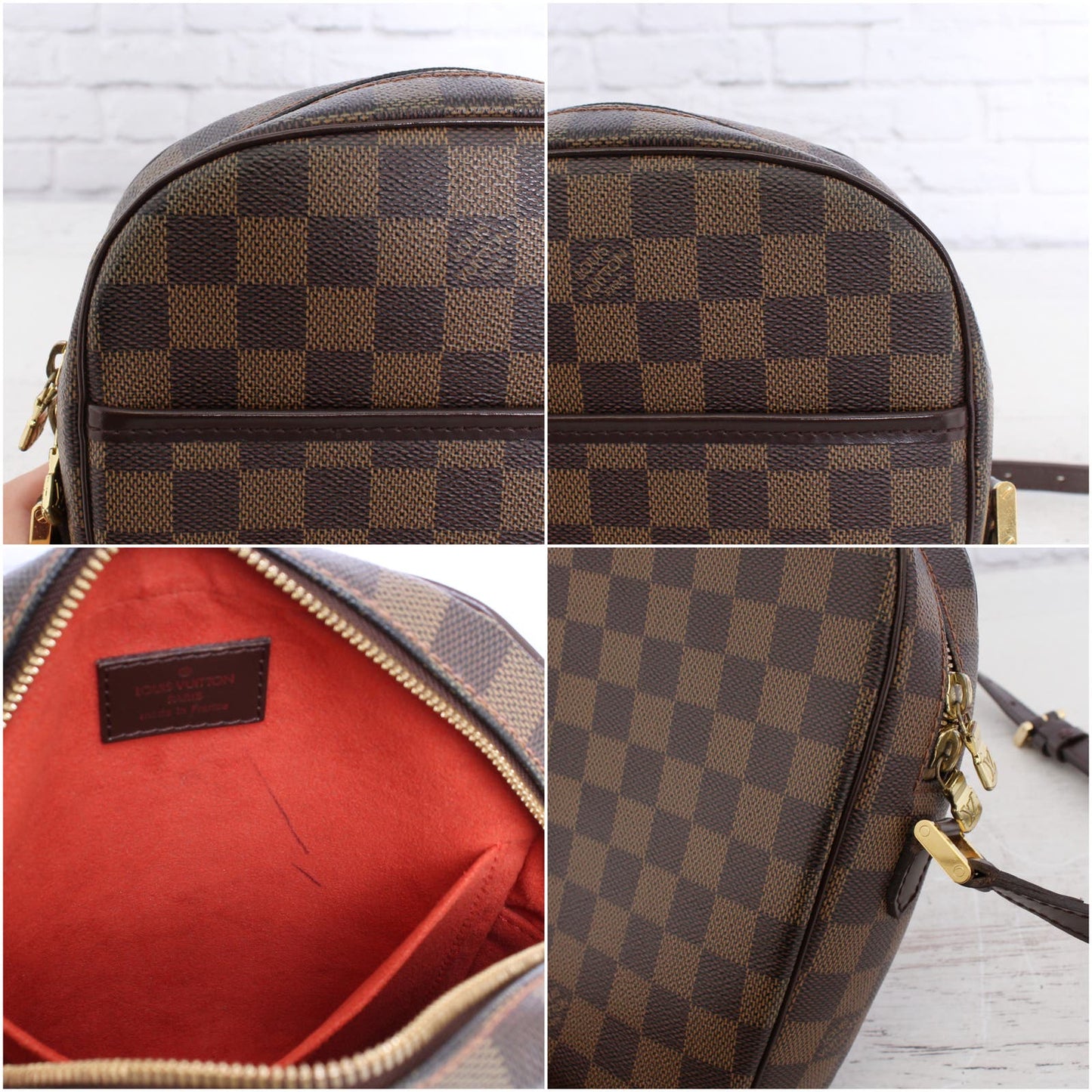 Louis Vuitton Ipanema PM Damier Ebene Crossbody Purse Messenger Brown