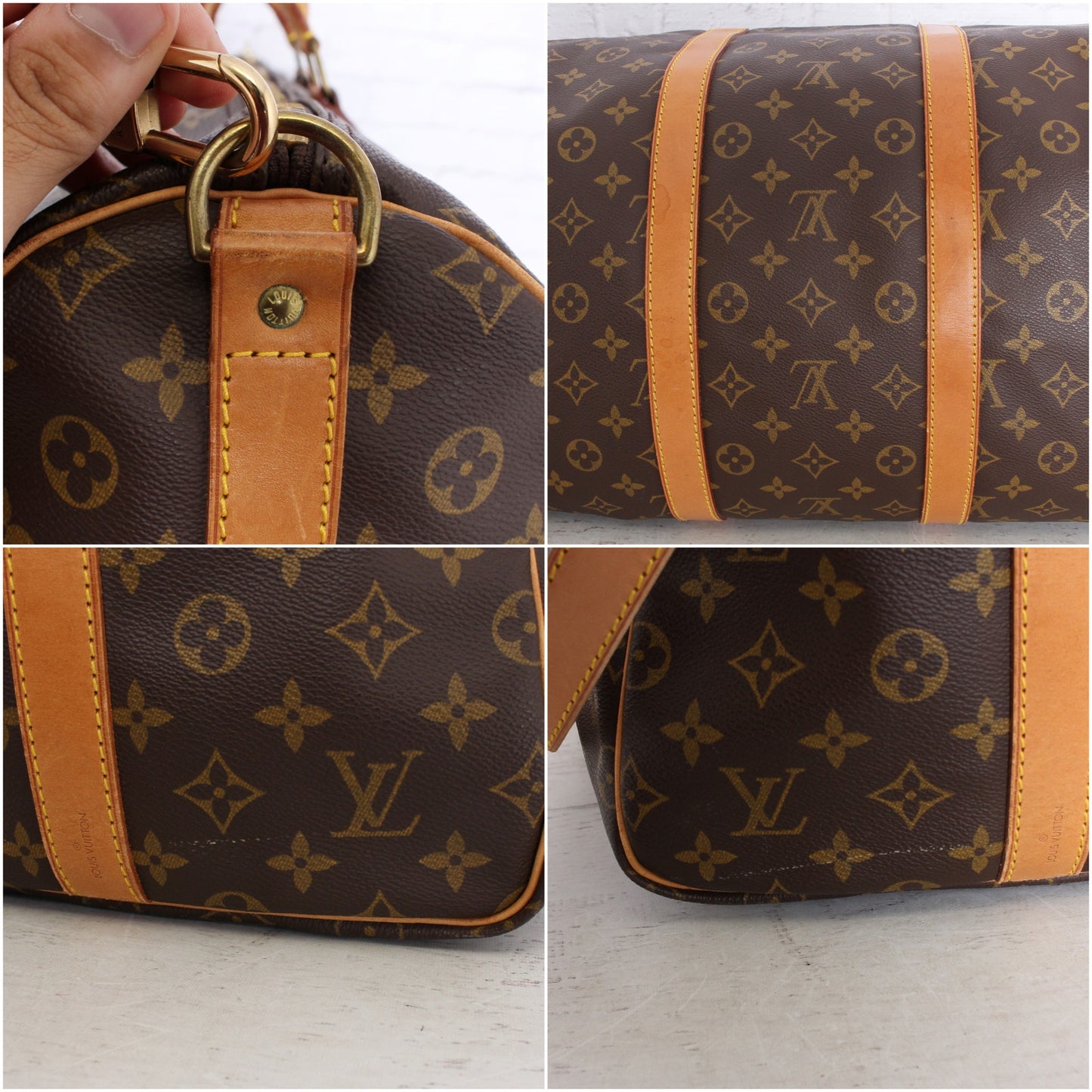 Louis Vuitton Keepall Bandouliere 55 Messenger Monogram Brown Travel